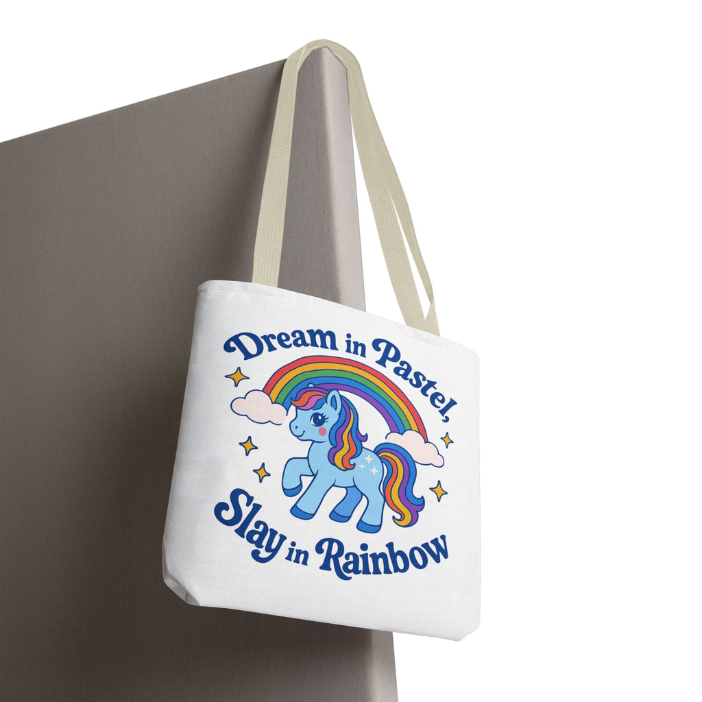 Pastel Rainbow Unicorn Tote Bag — “Dream in Pastel, Slay in Rainbow”