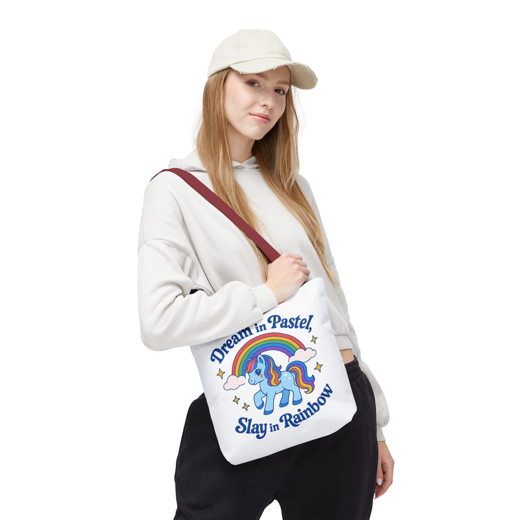 Pastel Rainbow Unicorn Tote Bag — “Dream in Pastel, Slay in Rainbow”