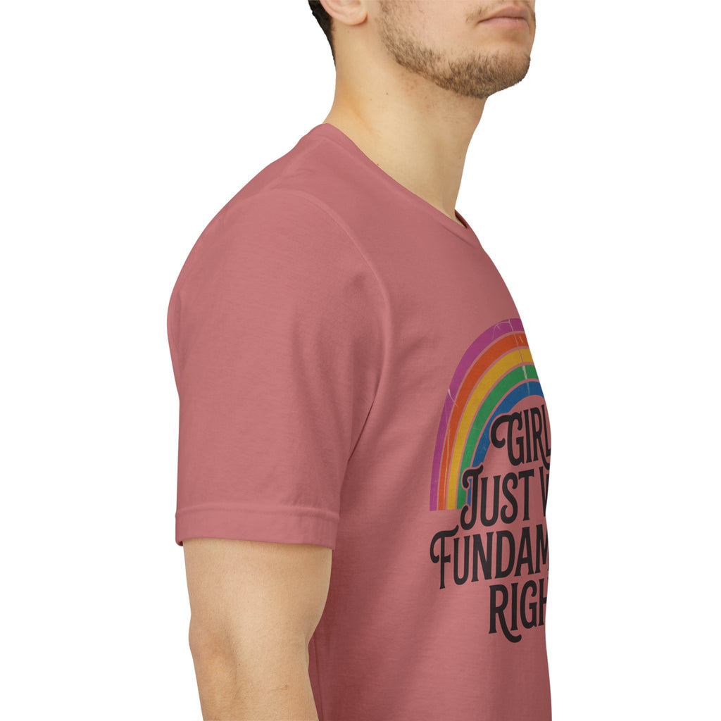 “Girls Just Want Fundamental Rights” Tee — Feminist Rainbow Graphic T-Shirt