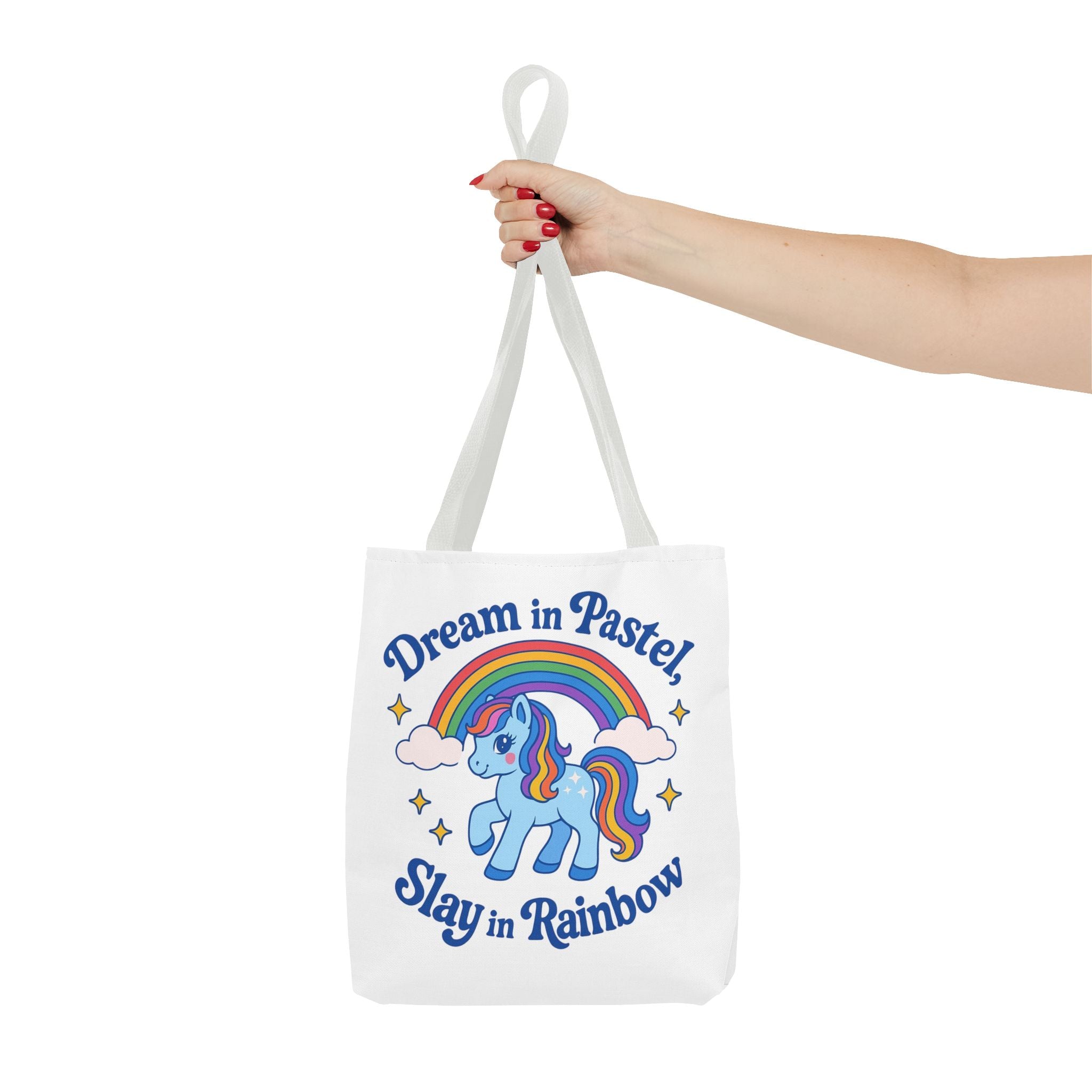 Pastel Rainbow Unicorn Tote Bag — “Dream in Pastel, Slay in Rainbow”