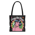 “Drugs Not Hugs” Retro Pin-Up Cannabis Graphic Tote