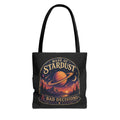 “Made of Stardust & Bad Decisions” Tote Bag — Retro Planet Graphic Tote