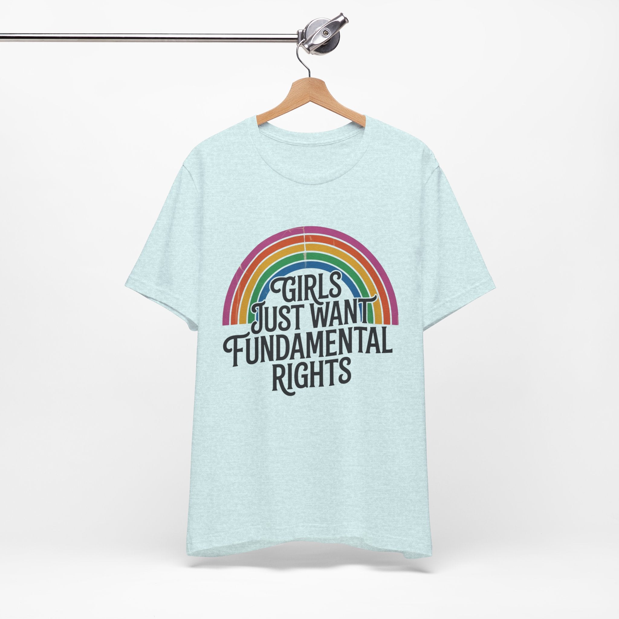 “Girls Just Want Fundamental Rights” Tee — Feminist Rainbow Graphic T-Shirt