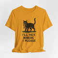 “I'll Hex Where I Please” Cat Tee — Witchy Halloween Graphic T-Shirt