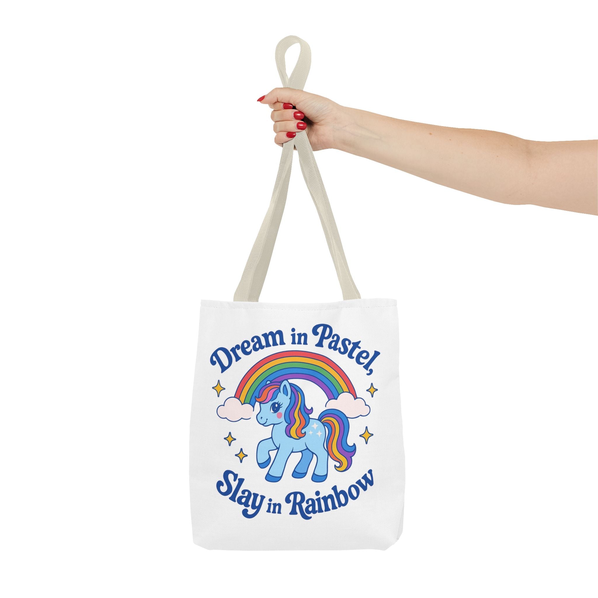 Pastel Rainbow Unicorn Tote Bag — “Dream in Pastel, Slay in Rainbow”