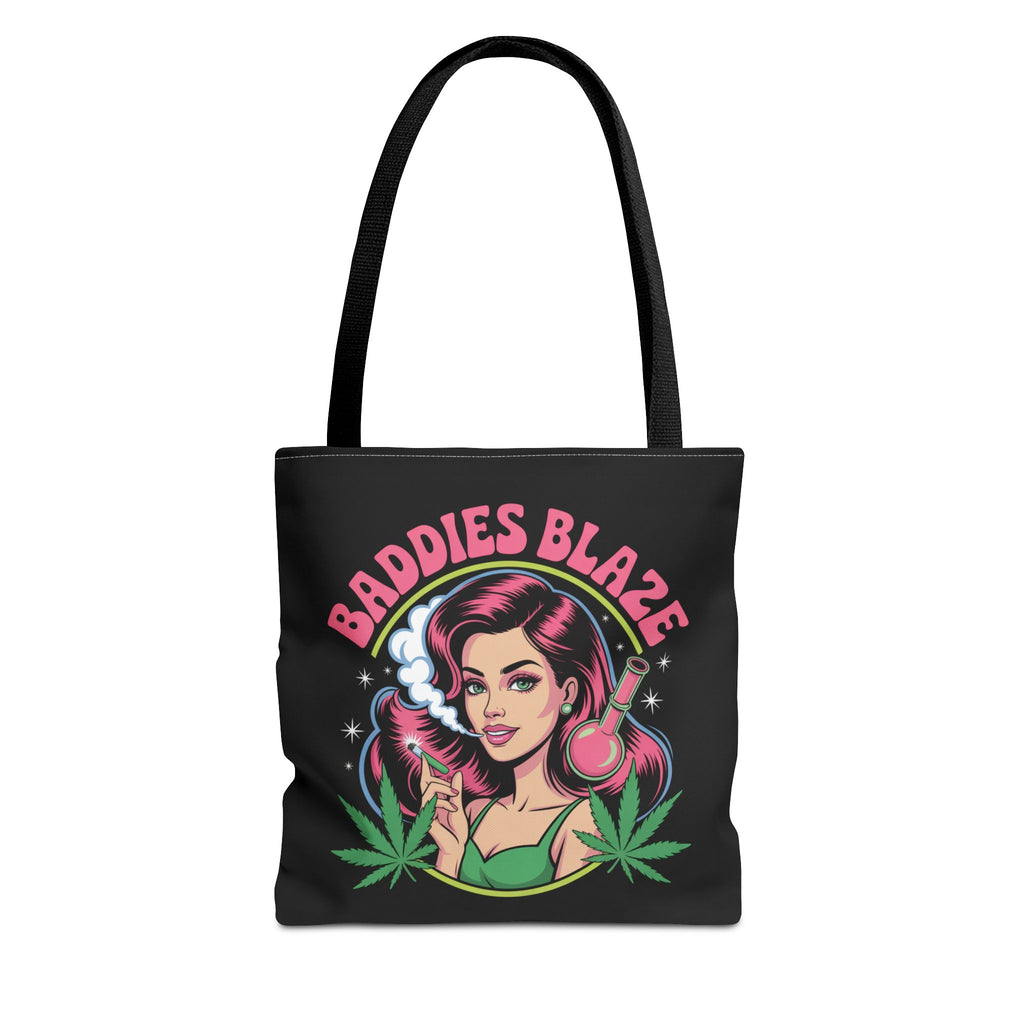 "Baddies Blaze" Retro Pin-Up Cannabis Tote (All-Over Print)