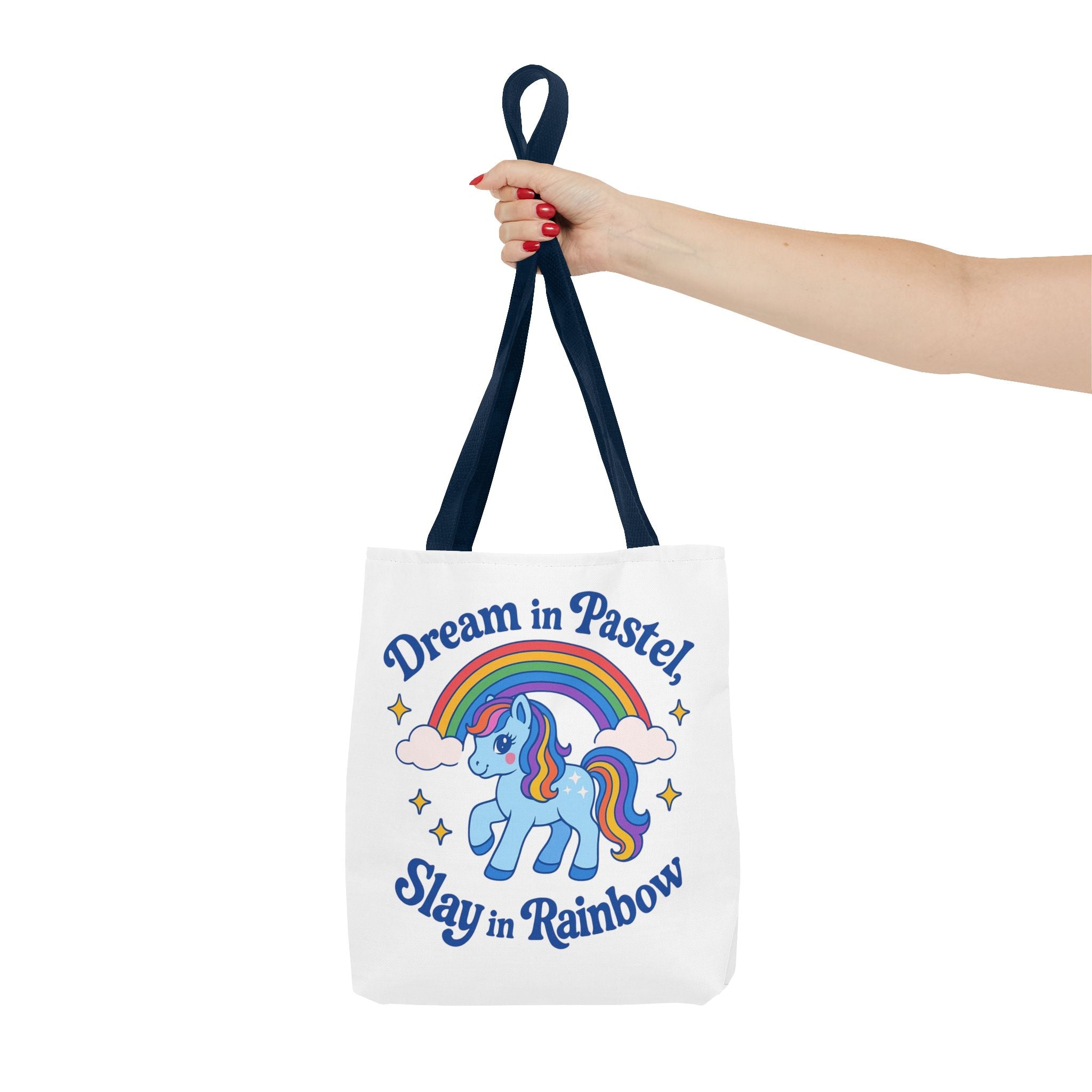 Pastel Rainbow Unicorn Tote Bag — “Dream in Pastel, Slay in Rainbow”