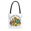 Sac de courses pour marché fermier — Tournesol, citrons et légumes verts Sac de courses réutilisable