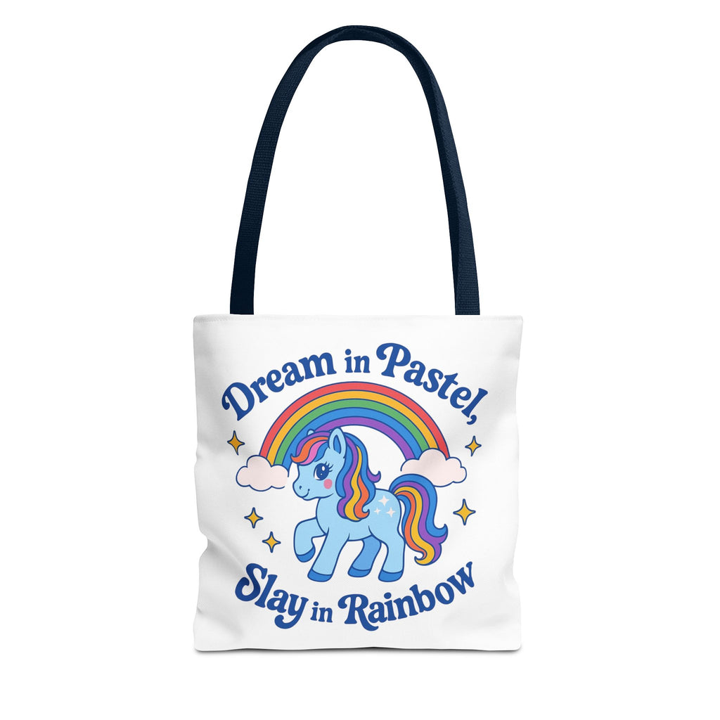 Pastel Rainbow Unicorn Tote Bag — “Dream in Pastel, Slay in Rainbow”