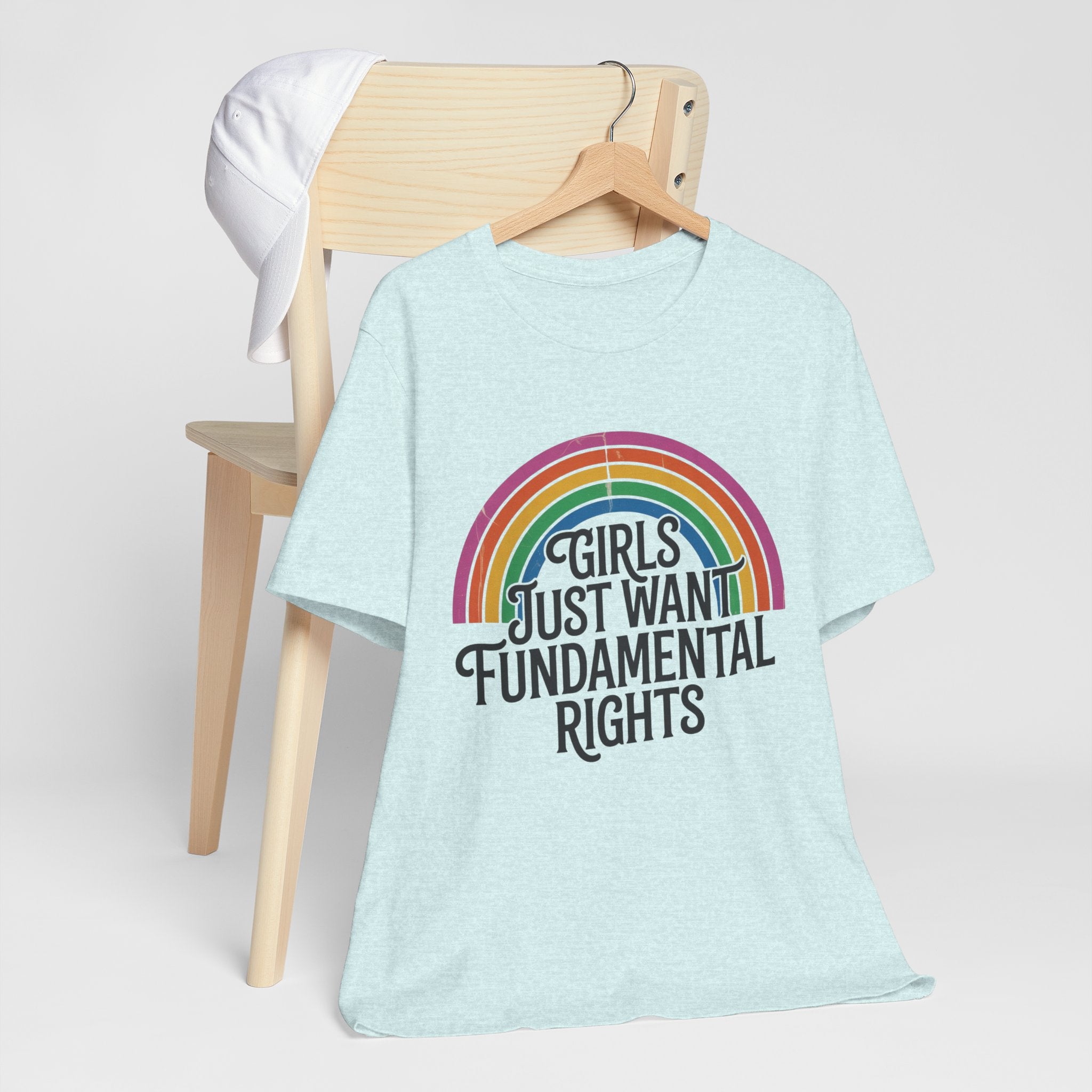 “Girls Just Want Fundamental Rights” Tee — Feminist Rainbow Graphic T-Shirt