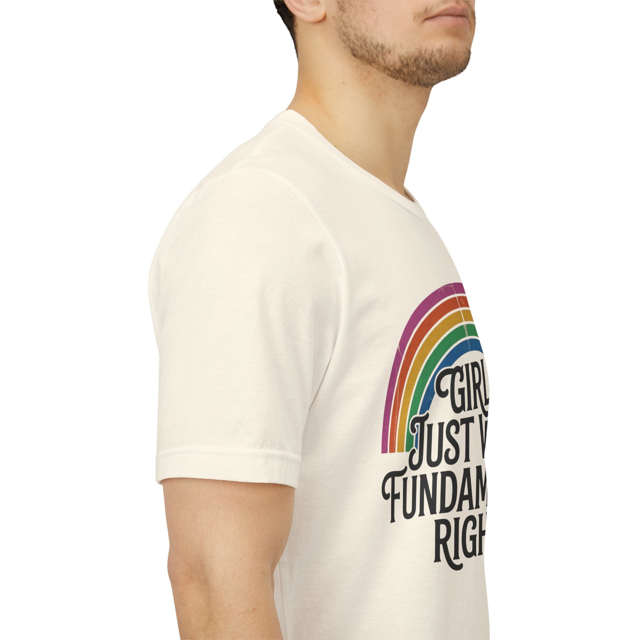 “Girls Just Want Fundamental Rights” Tee — Feminist Rainbow Graphic T-Shirt