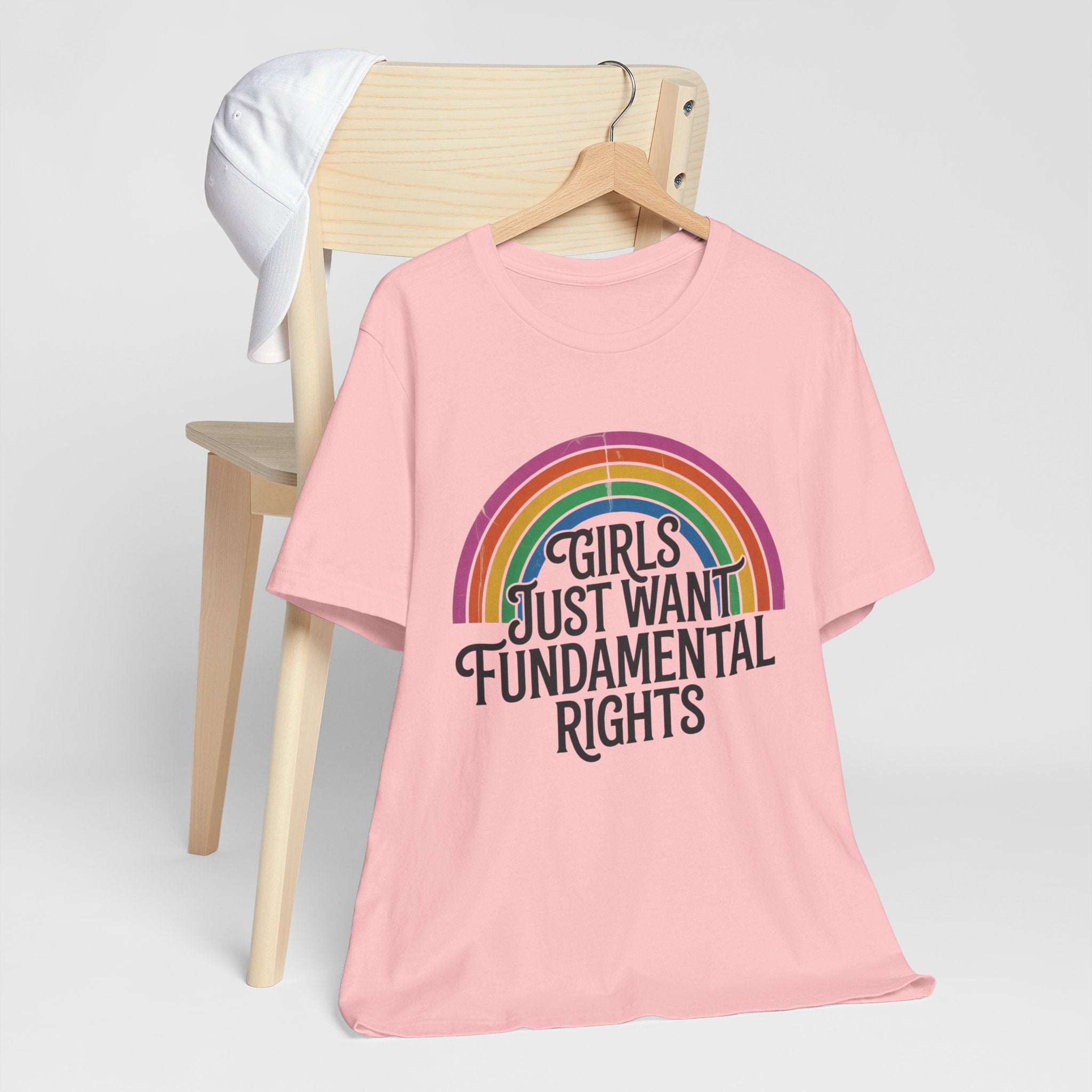 “Girls Just Want Fundamental Rights” Tee — Feminist Rainbow Graphic T-Shirt