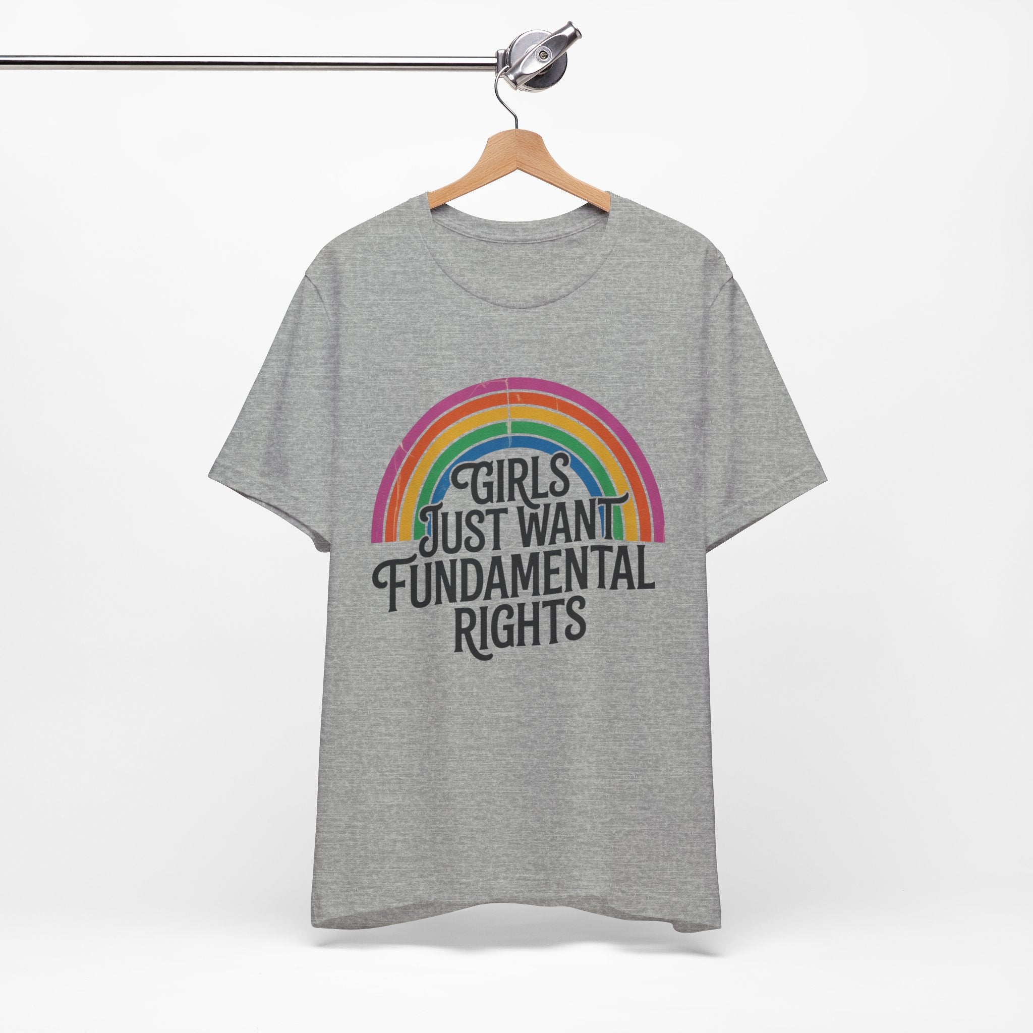 “Girls Just Want Fundamental Rights” Tee — Feminist Rainbow Graphic T-Shirt