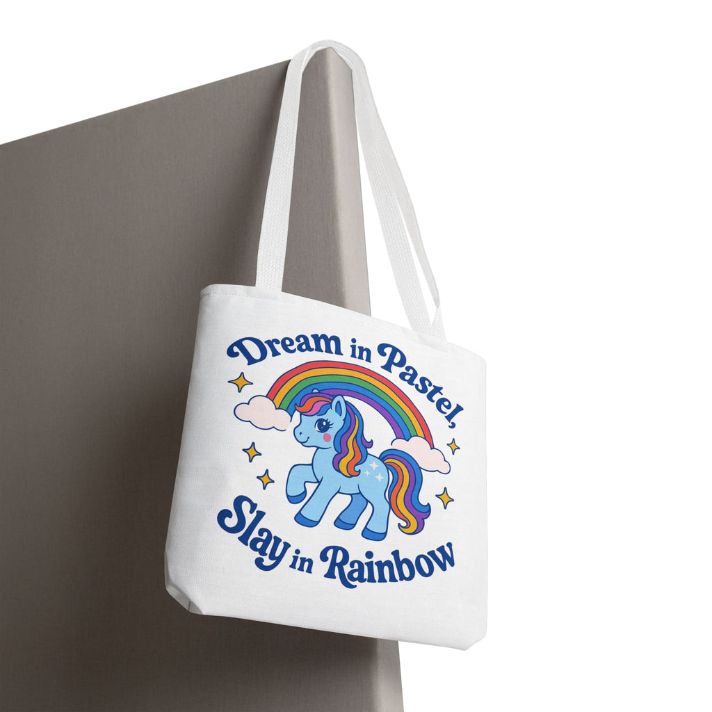 Pastel Rainbow Unicorn Tote Bag — “Dream in Pastel, Slay in Rainbow”