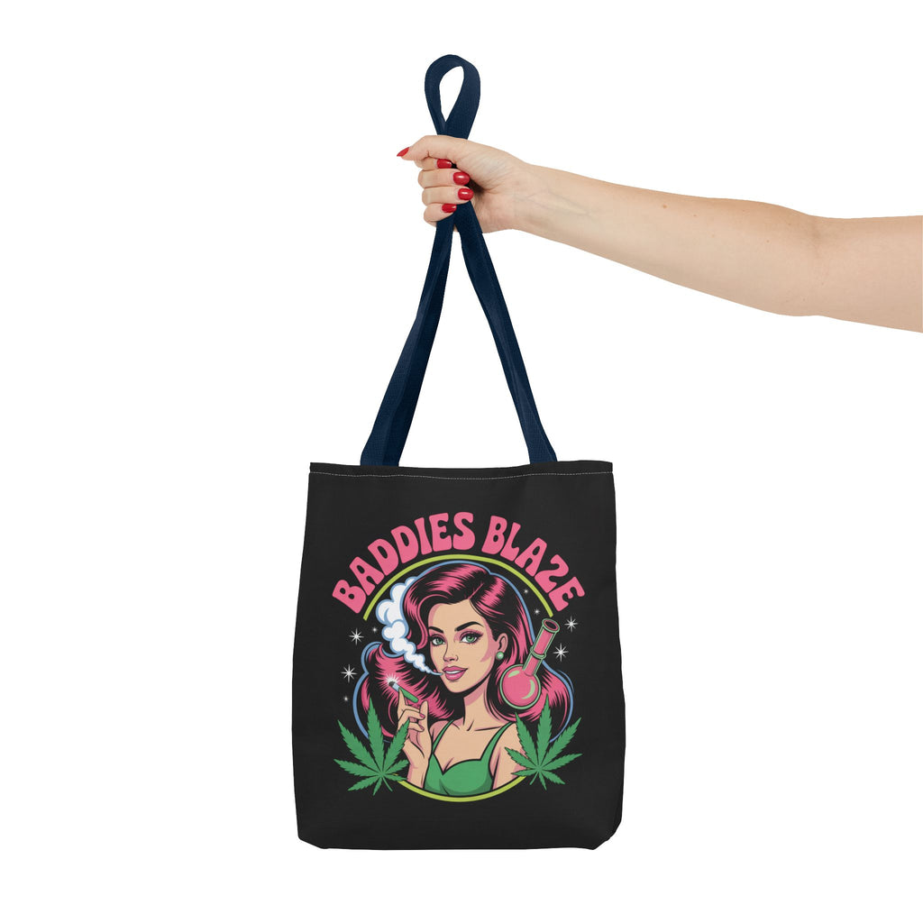 "Baddies Blaze" Retro Pin-Up Cannabis Tote (All-Over Print)