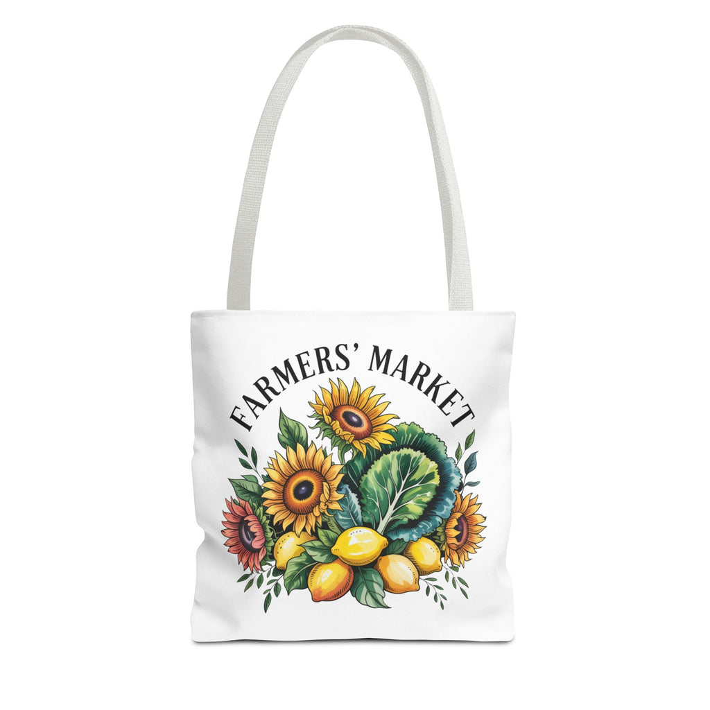 Sac de courses pour marché fermier — Tournesol, citrons et légumes verts Sac de courses réutilisable