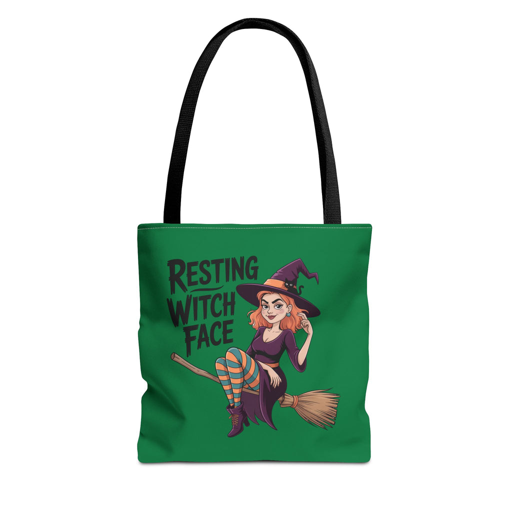 “Resting Witch Face” Tote Bag — Halloween Witch Illustration Tote