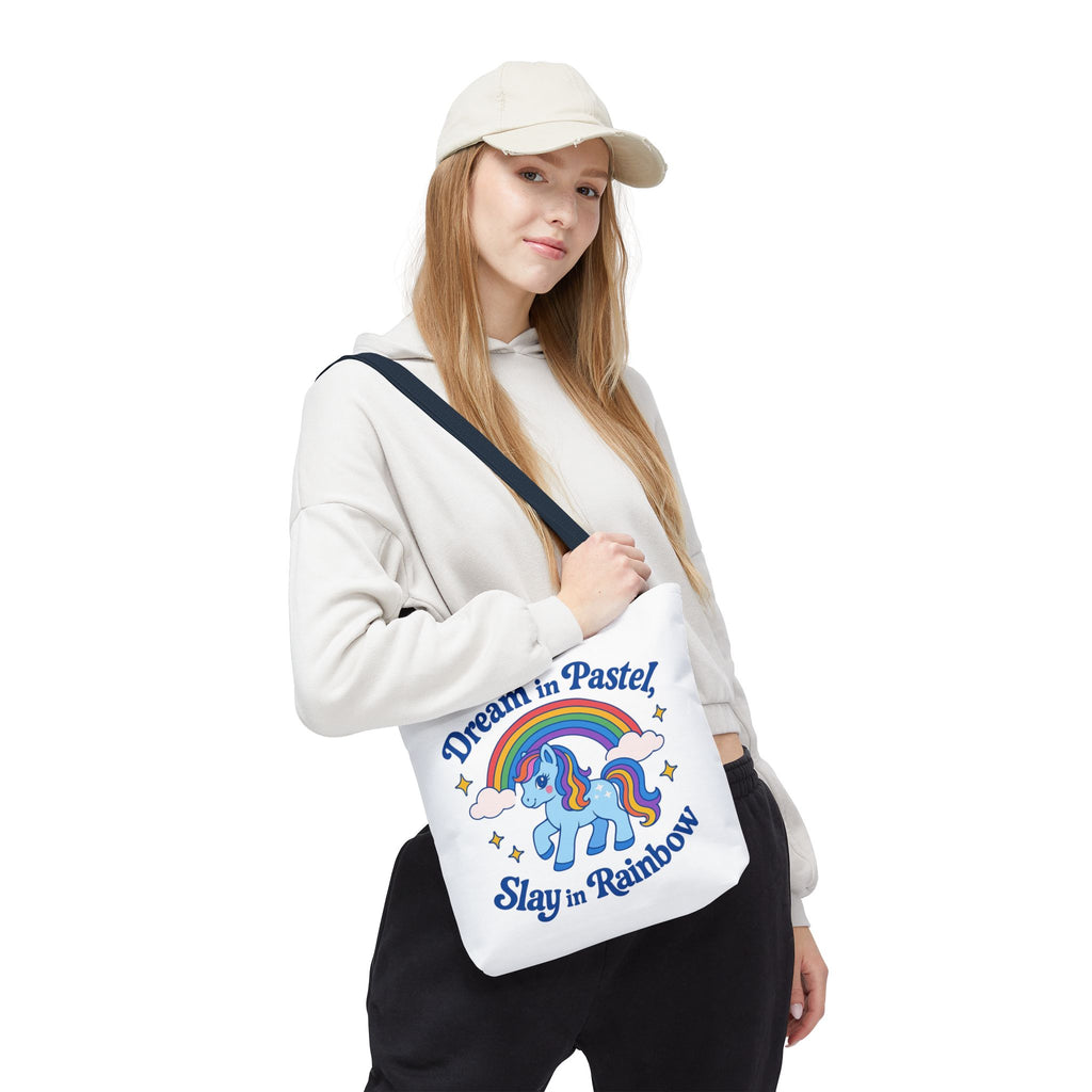 Pastel Rainbow Unicorn Tote Bag — “Dream in Pastel, Slay in Rainbow”