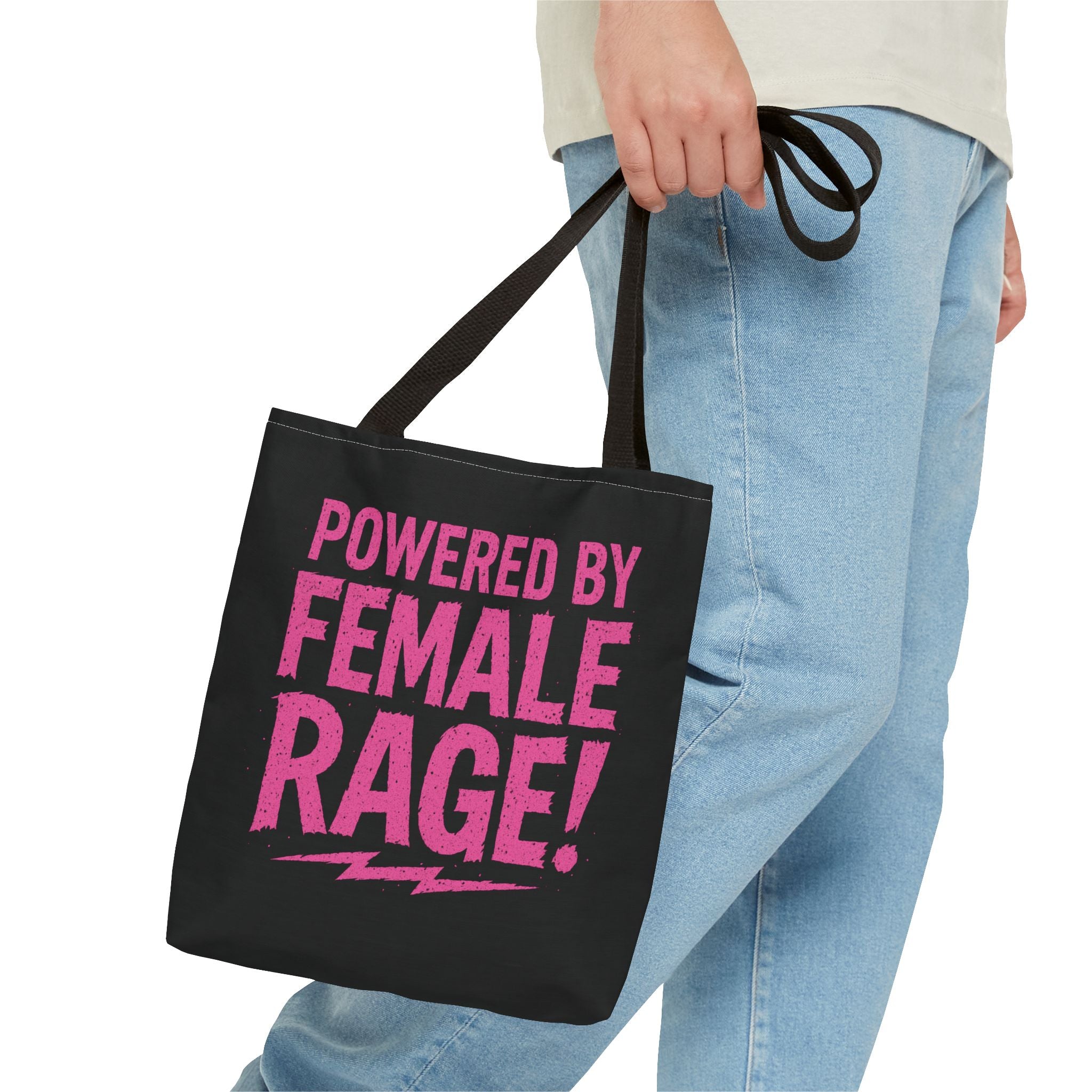 "Powered by Female Rage" Tote Bag - Feminist Statement Tote