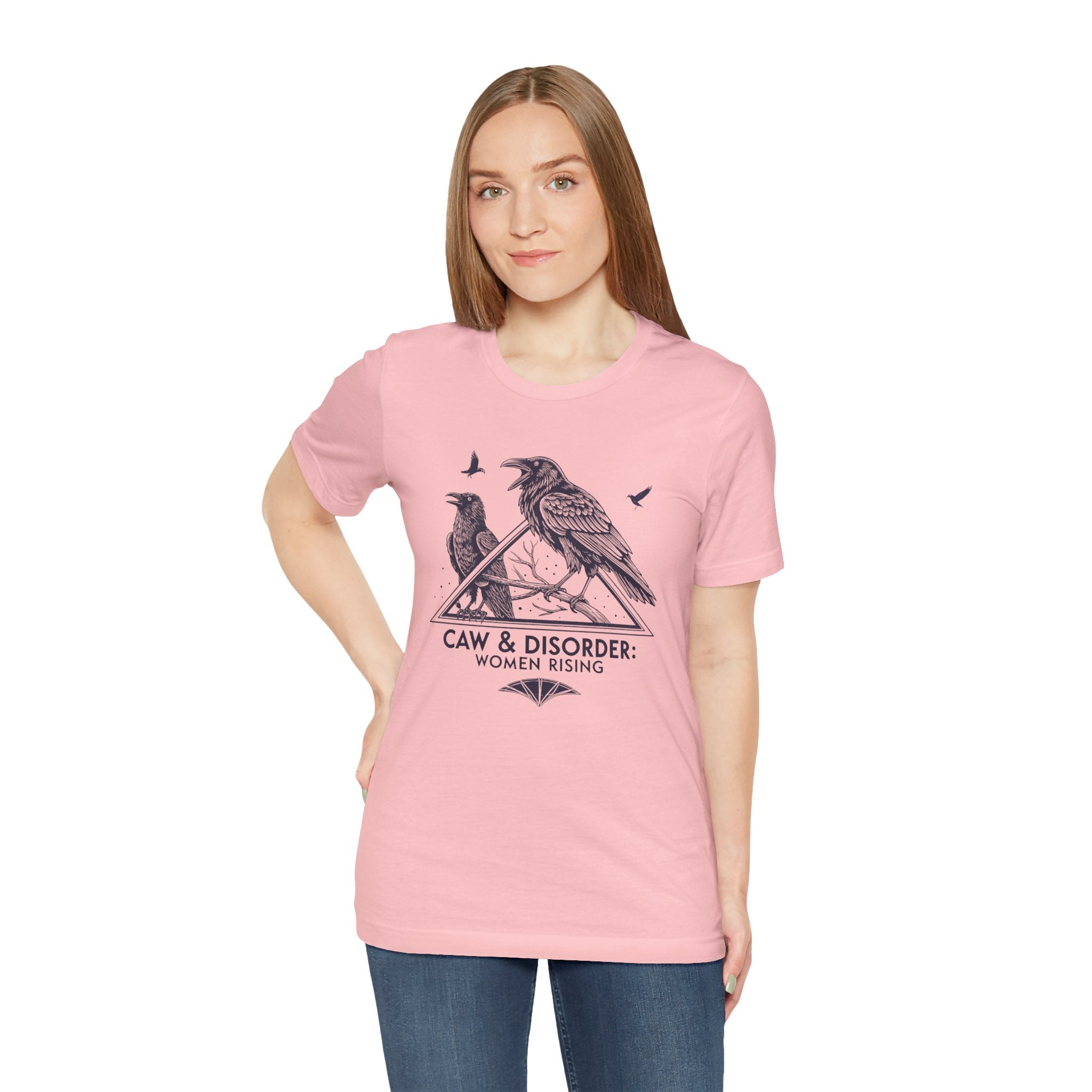 “Caw & Disorder” Tee — "Women Rising" Raven Graphic T-Shirt