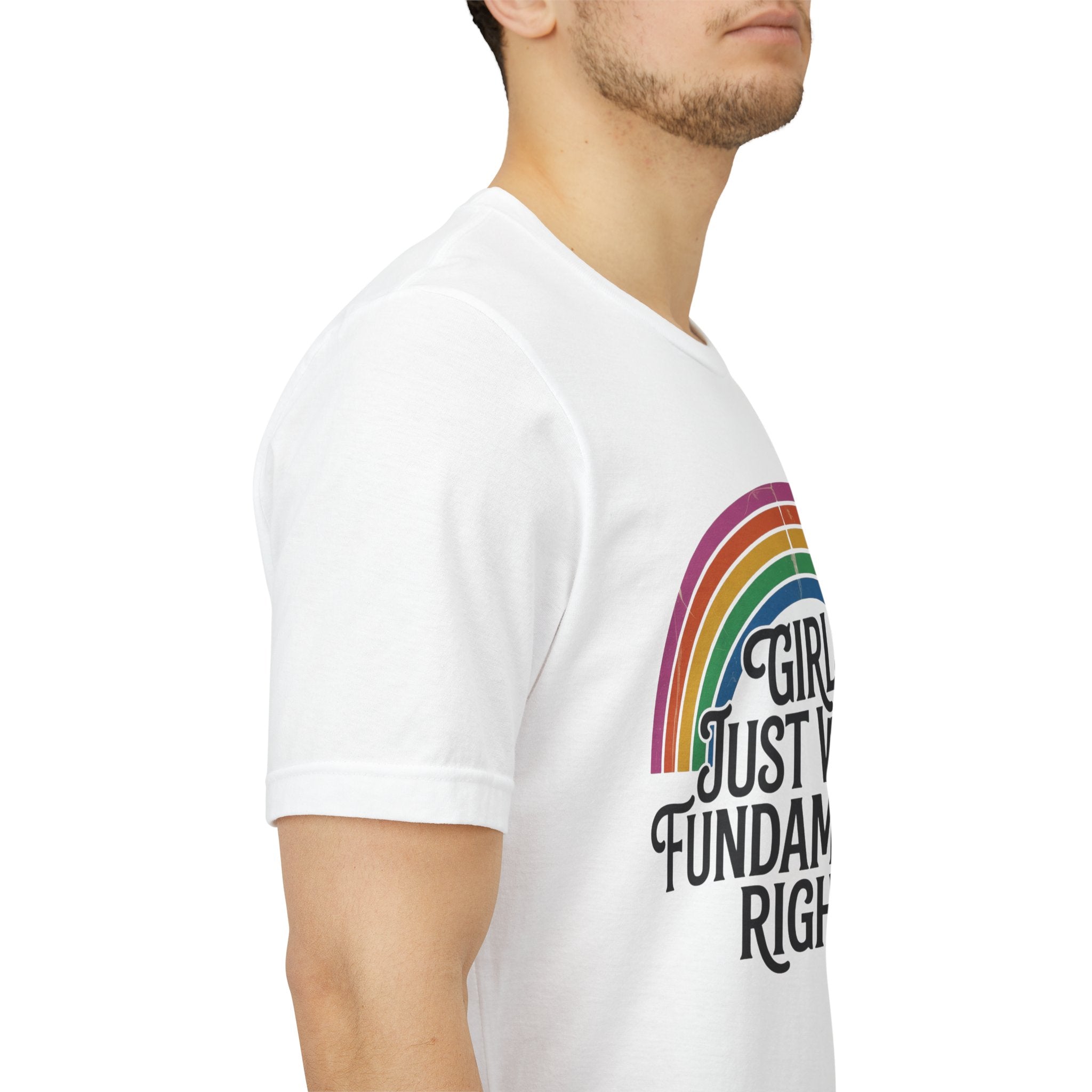 “Girls Just Want Fundamental Rights” Tee — Feminist Rainbow Graphic T-Shirt