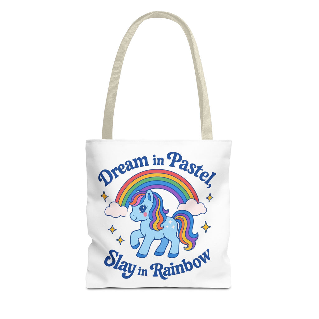 Pastel Rainbow Unicorn Tote Bag — “Dream in Pastel, Slay in Rainbow”
