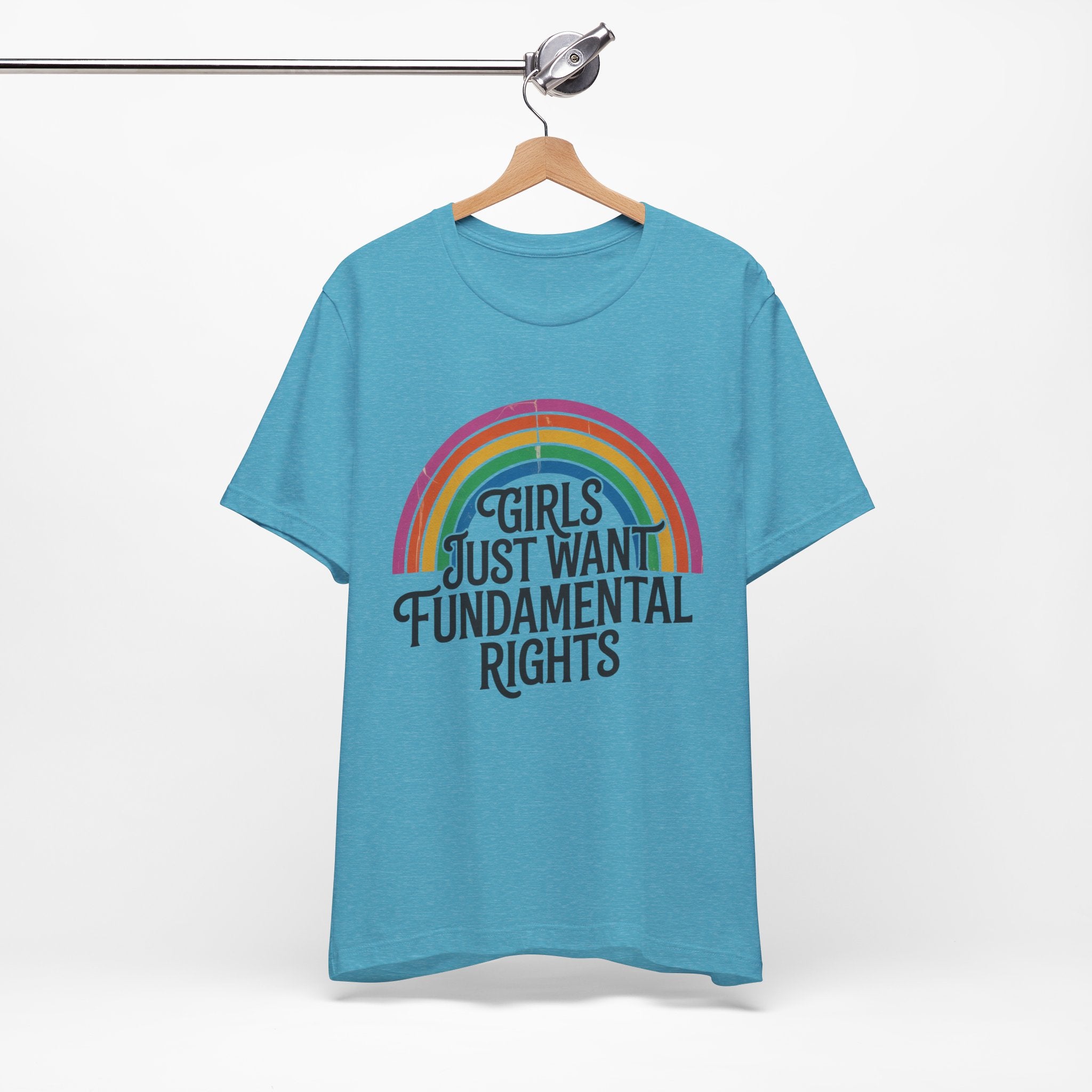 “Girls Just Want Fundamental Rights” Tee — Feminist Rainbow Graphic T-Shirt