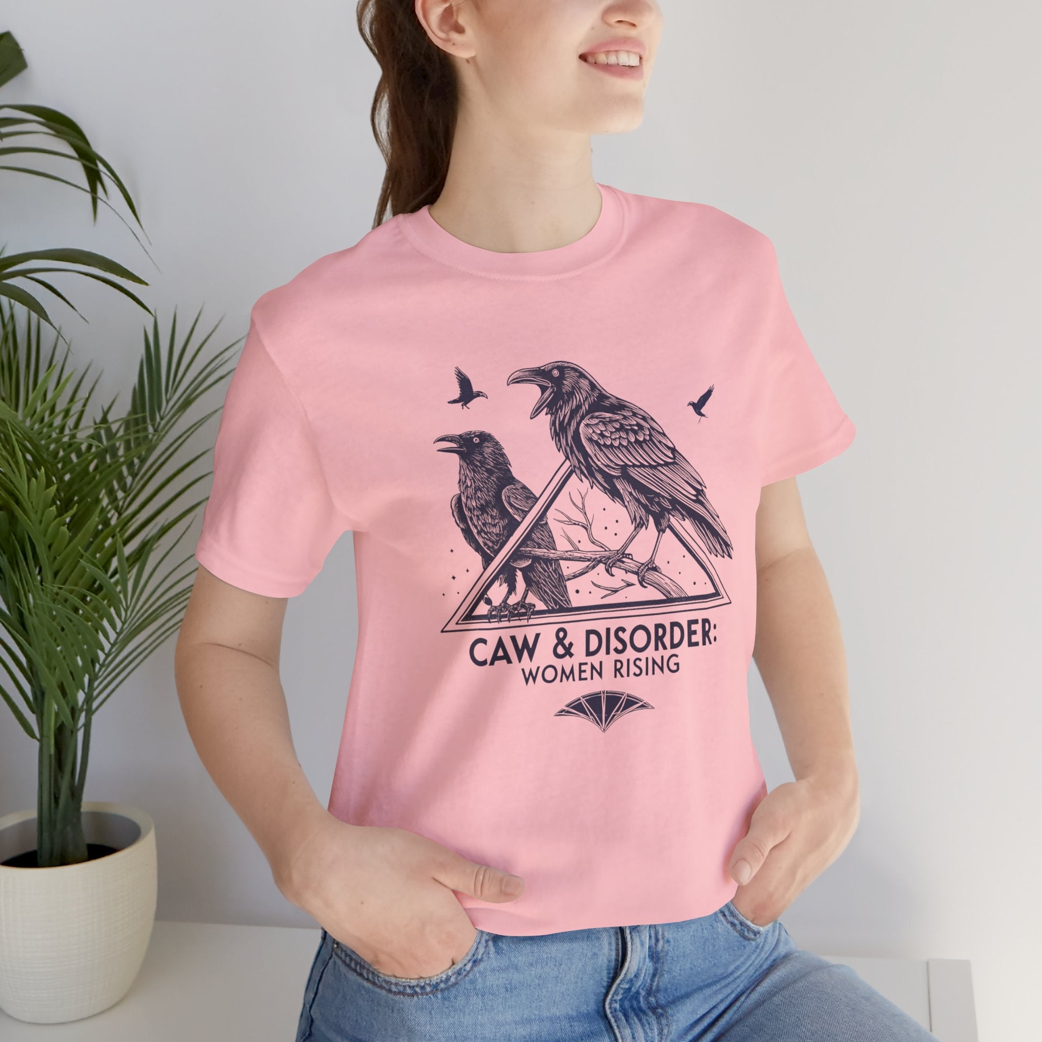 “Caw & Disorder” Tee — "Women Rising" Raven Graphic T-Shirt