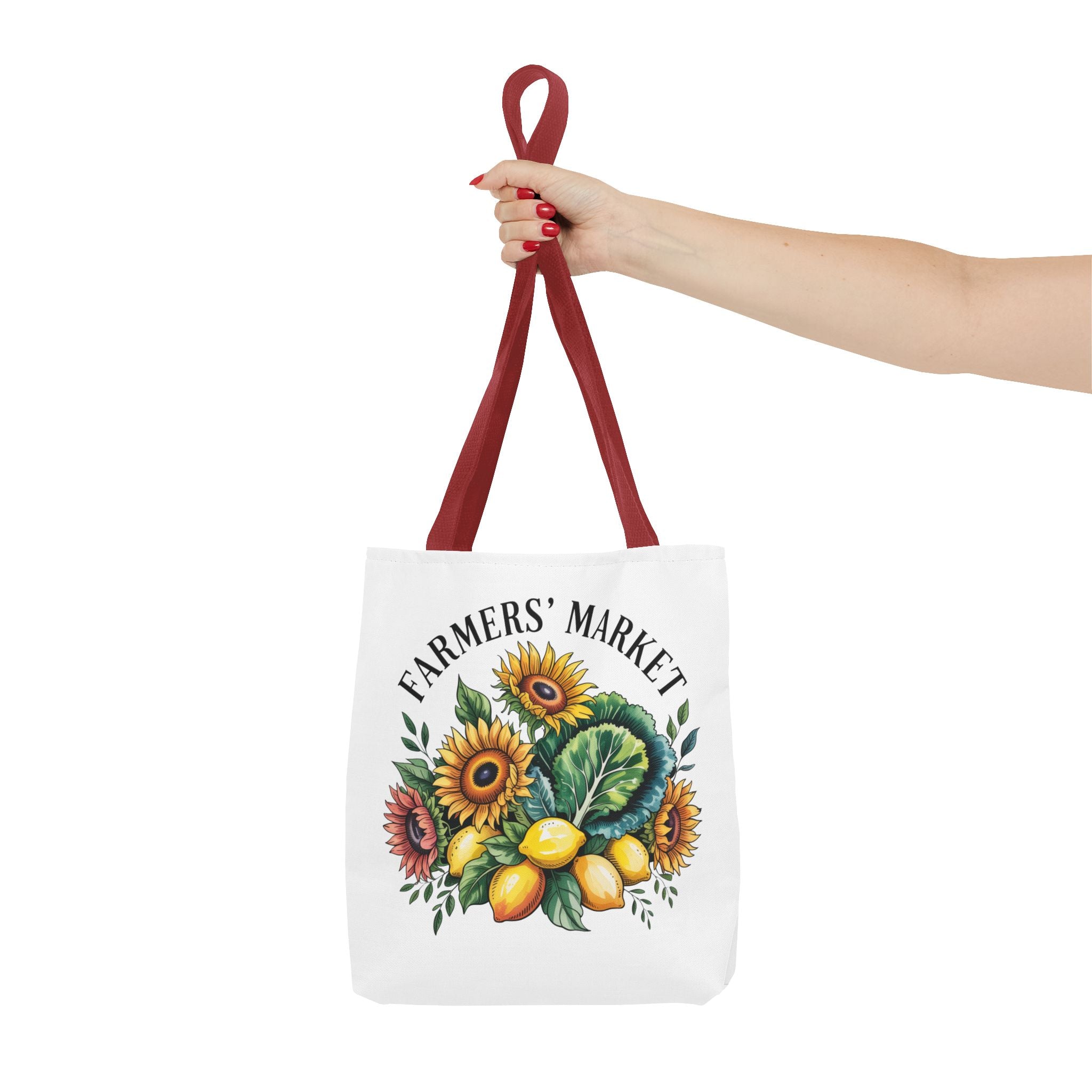 Sac de courses pour marché fermier — Tournesol, citrons et légumes verts Sac de courses réutilisable