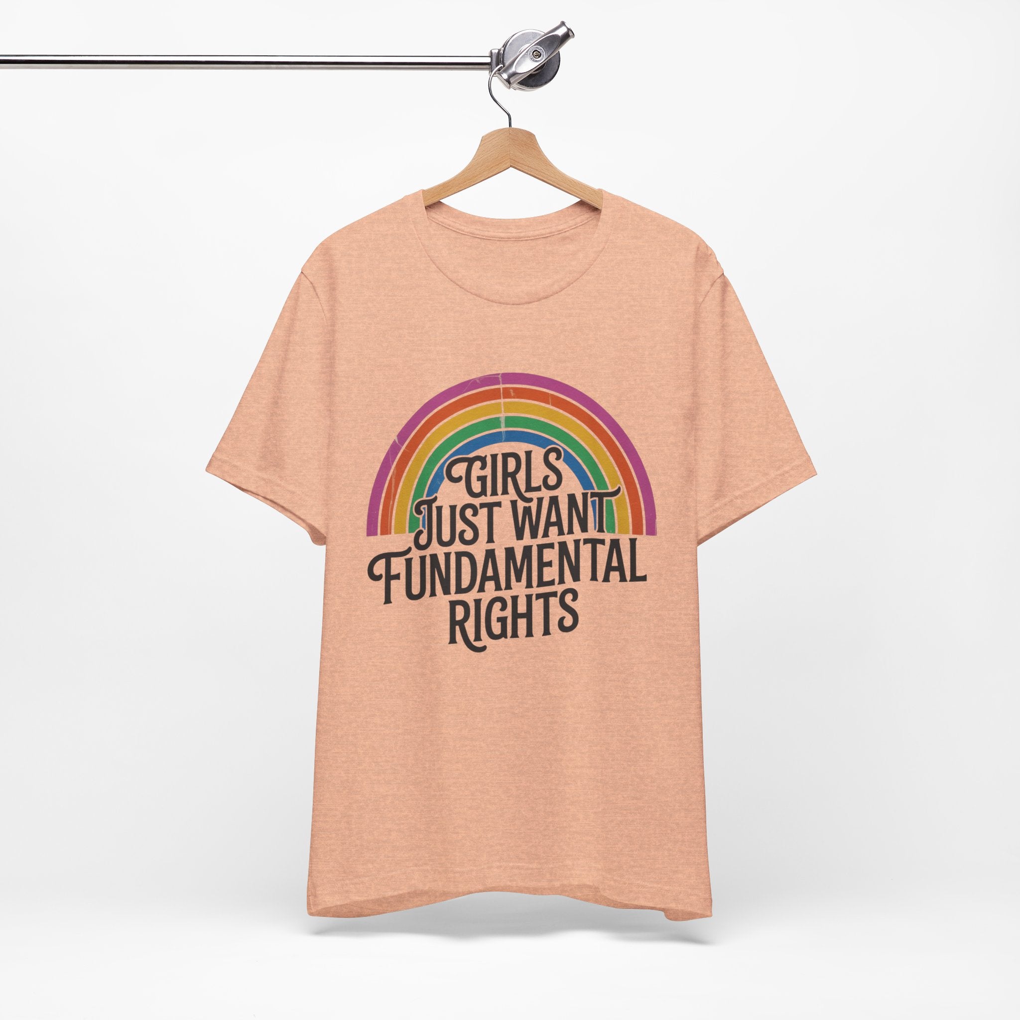 “Girls Just Want Fundamental Rights” Tee — Feminist Rainbow Graphic T-Shirt