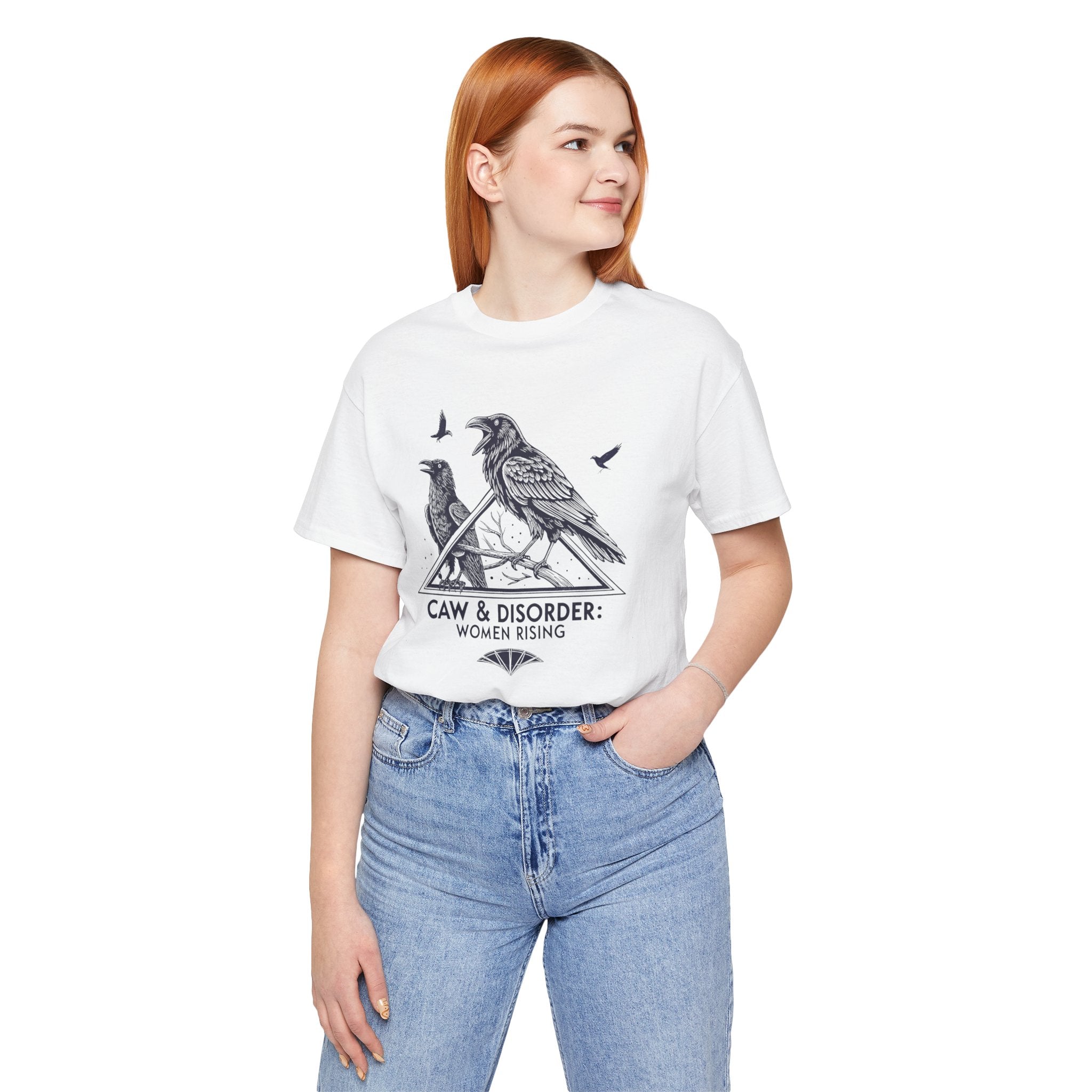 “Caw & Disorder” Tee — "Women Rising" Raven Graphic T-Shirt