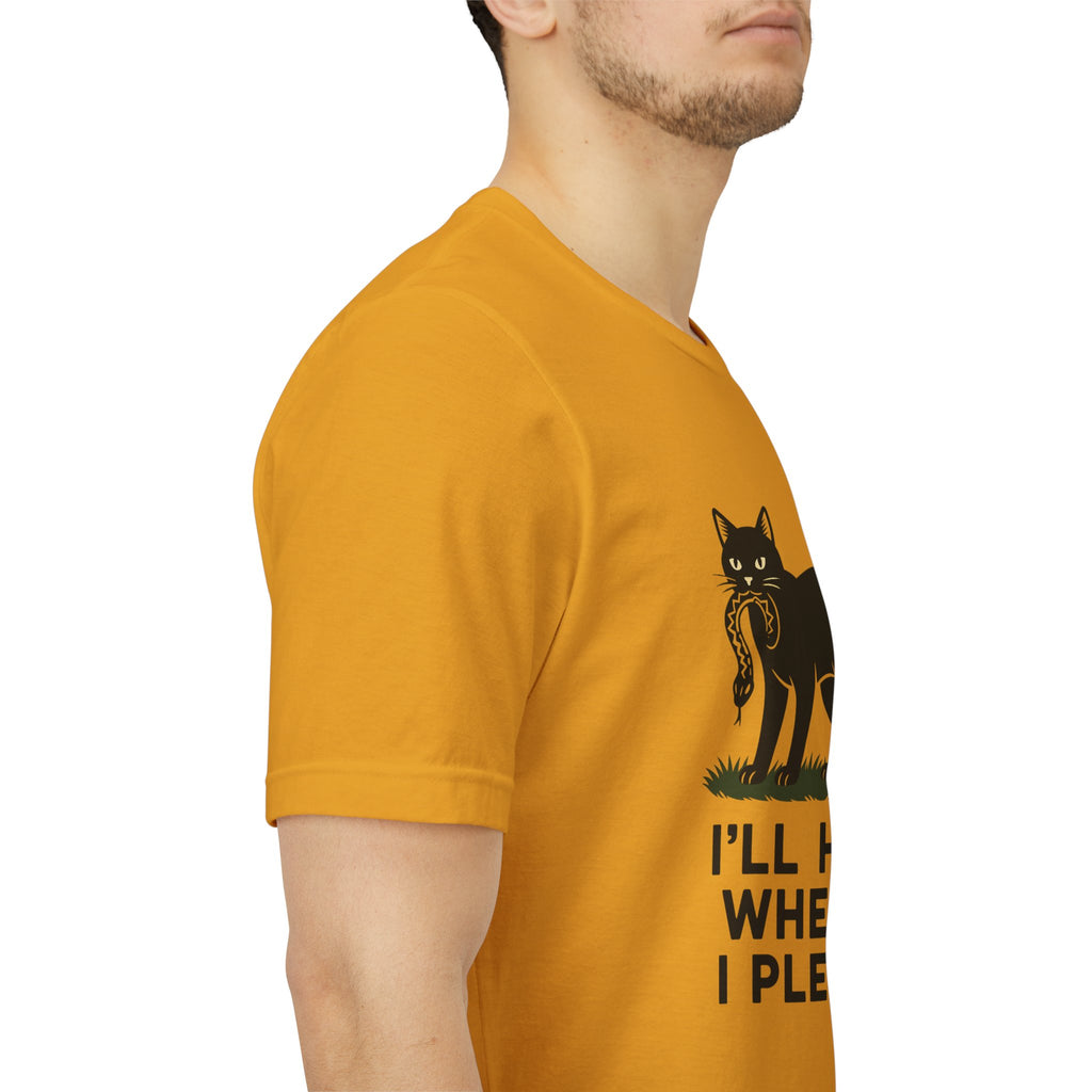 “I'll Hex Where I Please” Cat Tee — Witchy Halloween Graphic T-Shirt