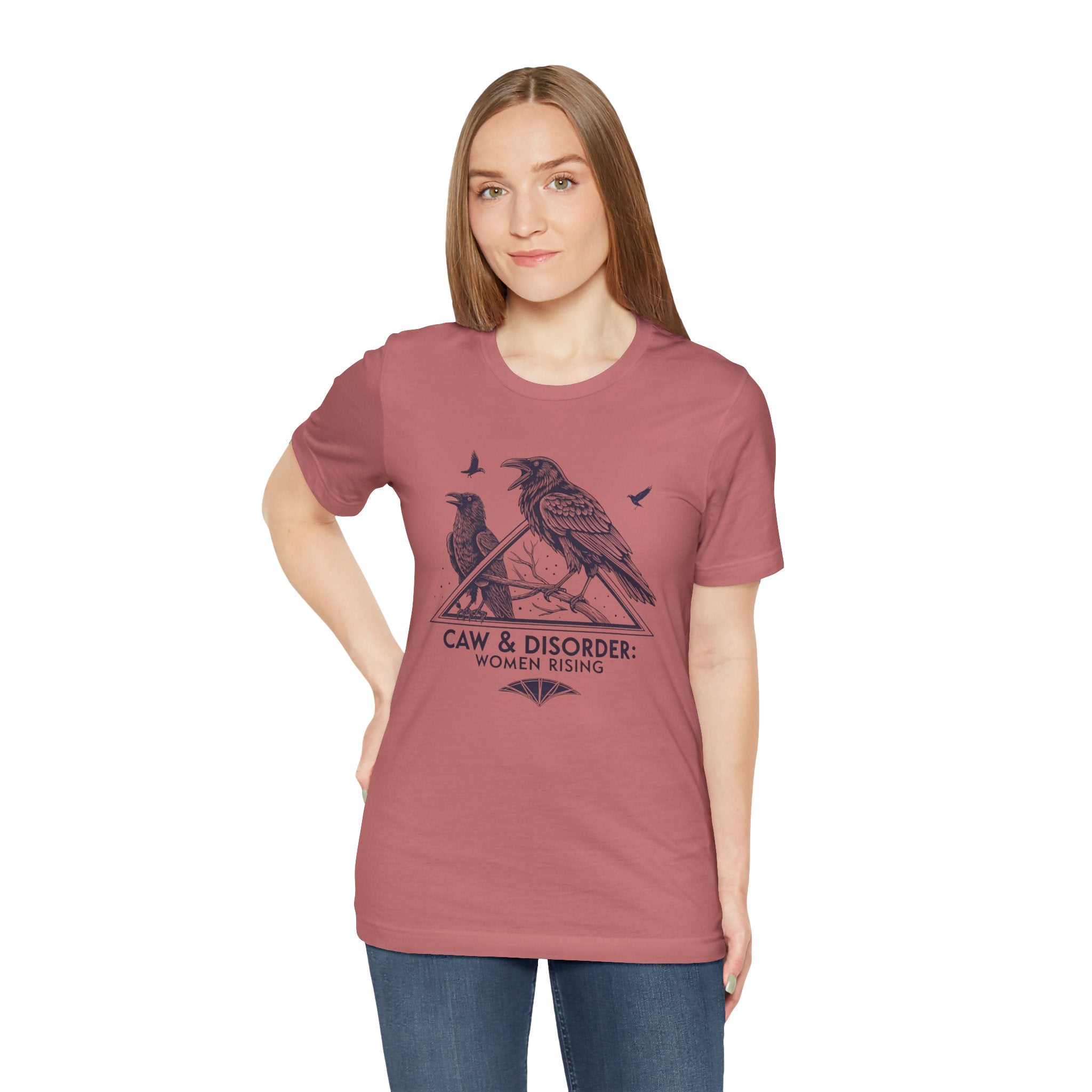 “Caw & Disorder” Tee — "Women Rising" Raven Graphic T-Shirt