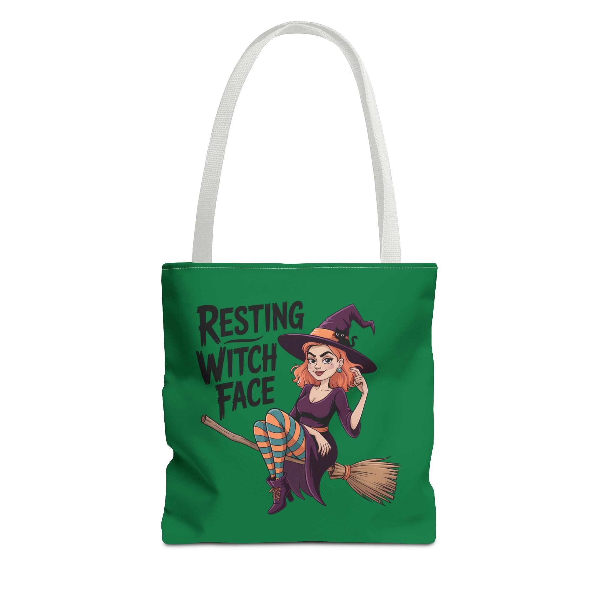 “Resting Witch Face” Tote Bag — Halloween Witch Illustration Tote