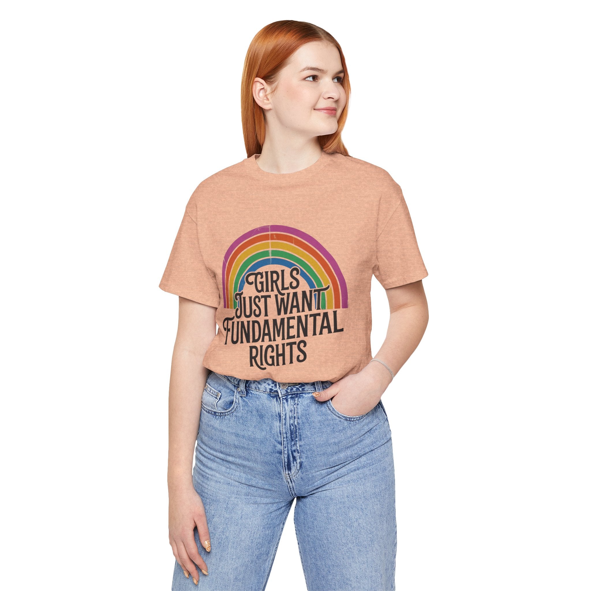 “Girls Just Want Fundamental Rights” Tee — Feminist Rainbow Graphic T-Shirt