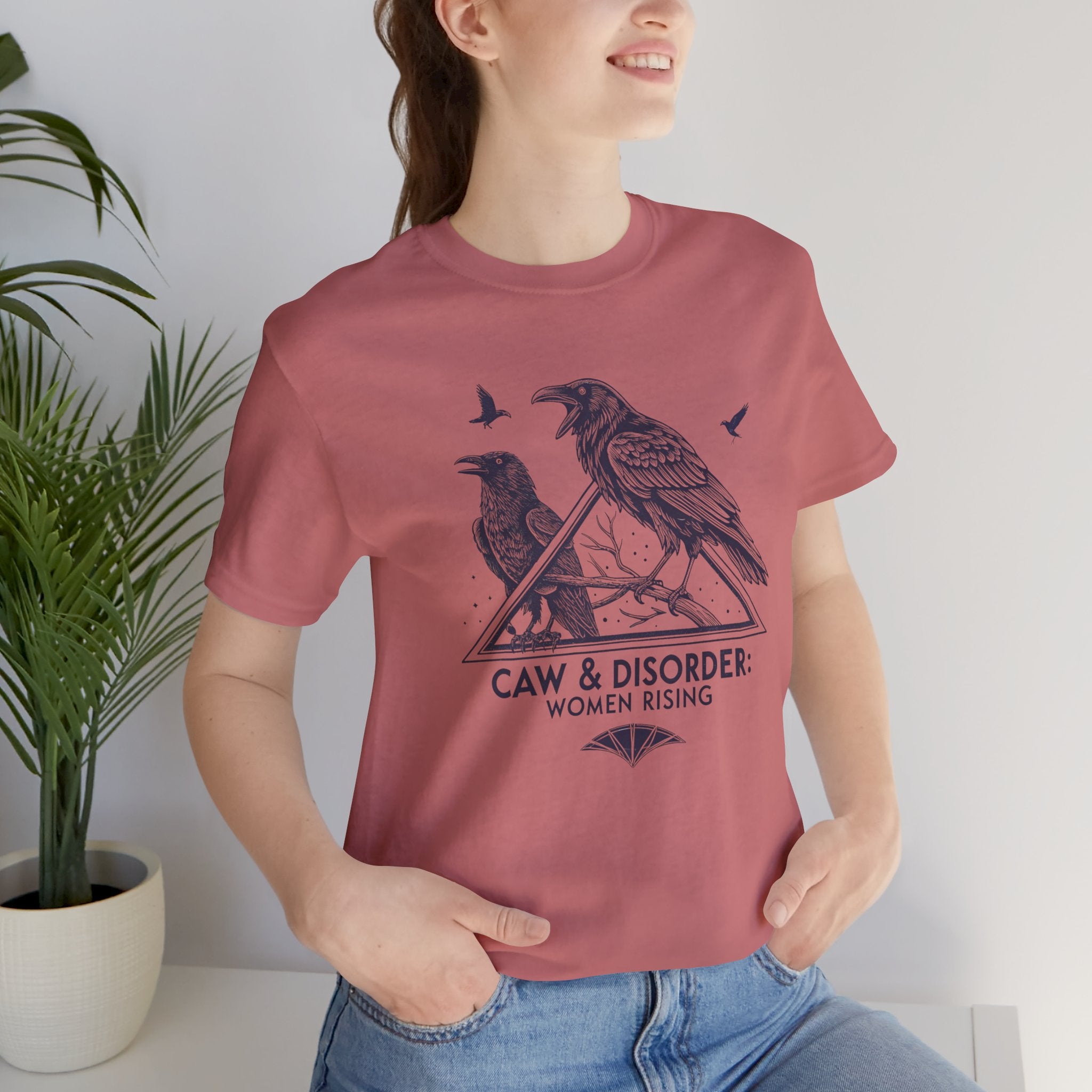 “Caw & Disorder” Tee — "Women Rising" Raven Graphic T-Shirt
