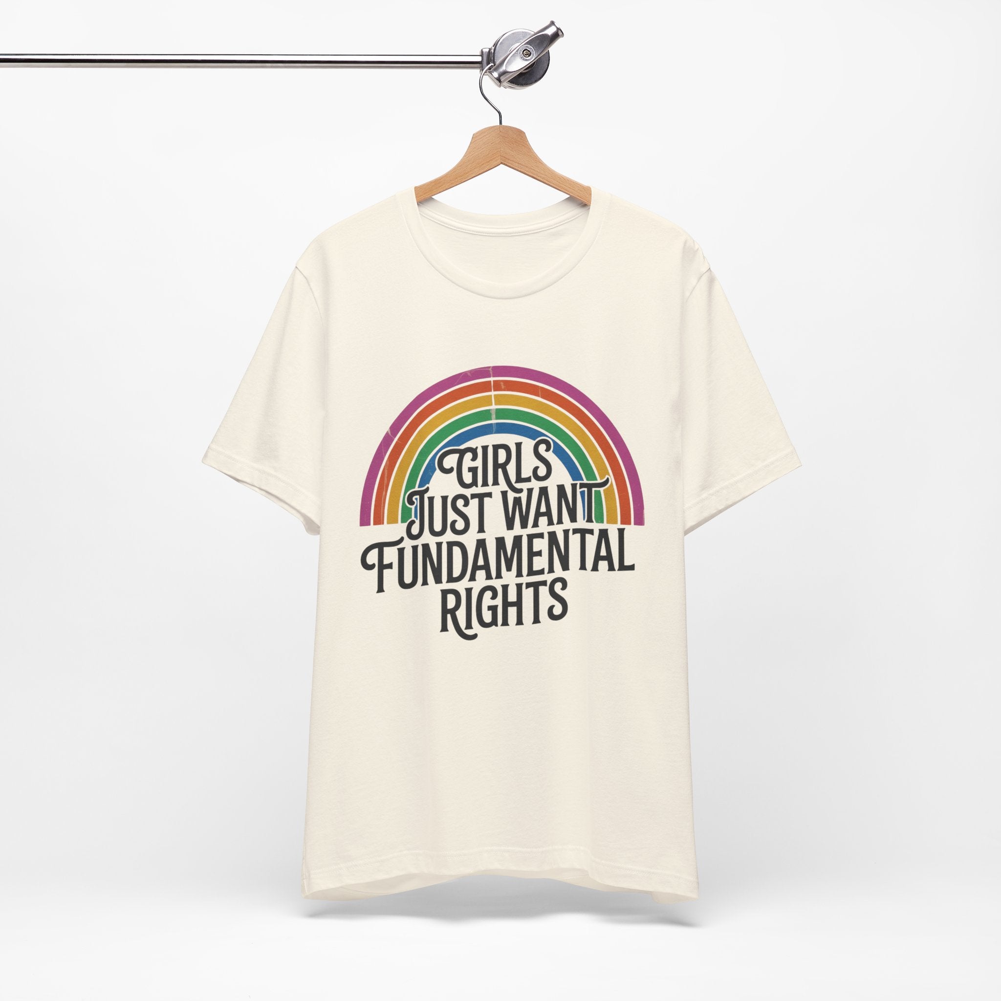 “Girls Just Want Fundamental Rights” Tee — Feminist Rainbow Graphic T-Shirt