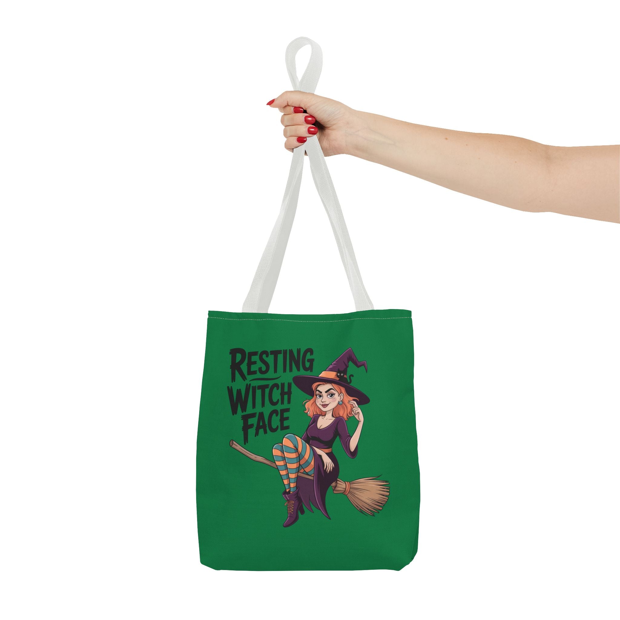 “Resting Witch Face” Tote Bag — Halloween Witch Illustration Tote