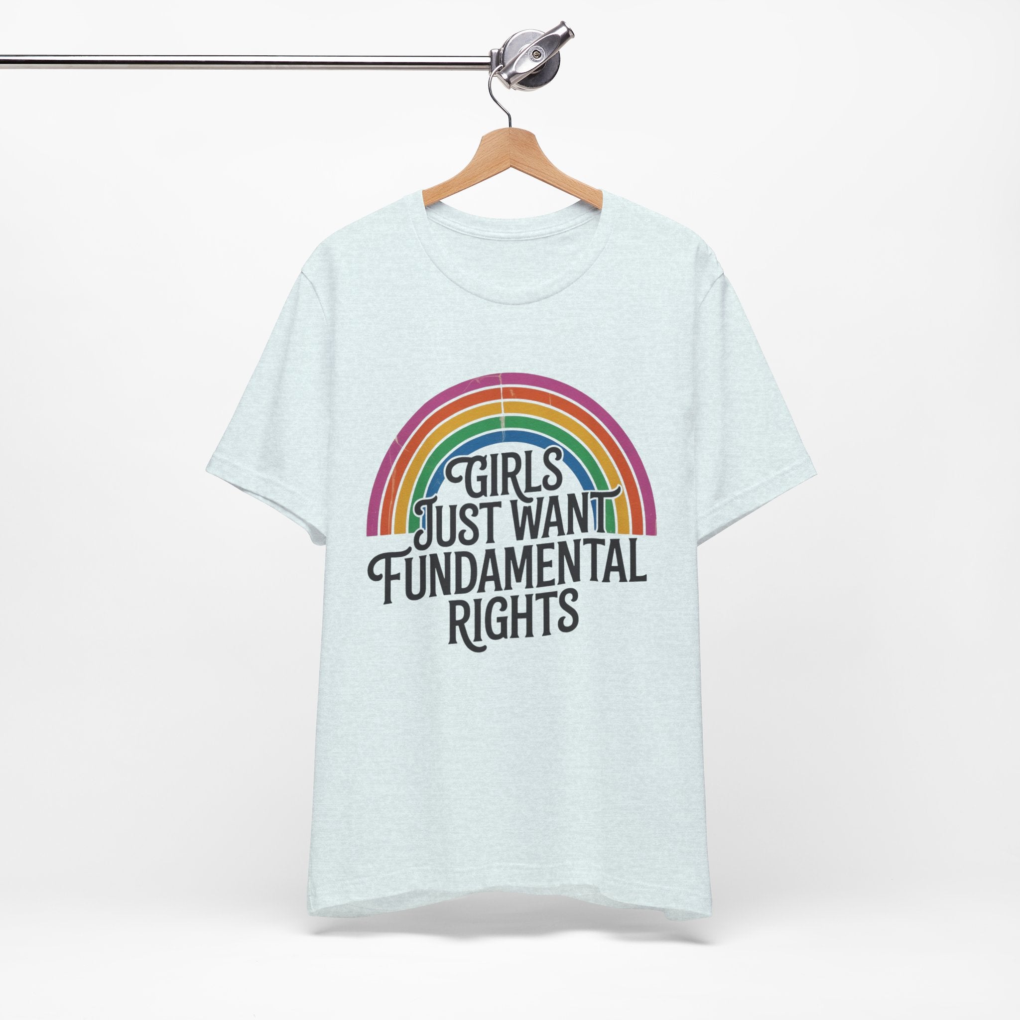 “Girls Just Want Fundamental Rights” Tee — Feminist Rainbow Graphic T-Shirt