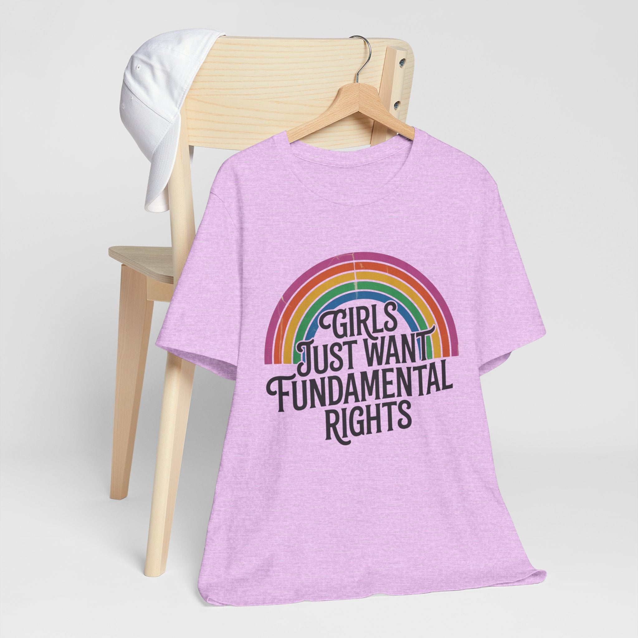 “Girls Just Want Fundamental Rights” Tee — Feminist Rainbow Graphic T-Shirt