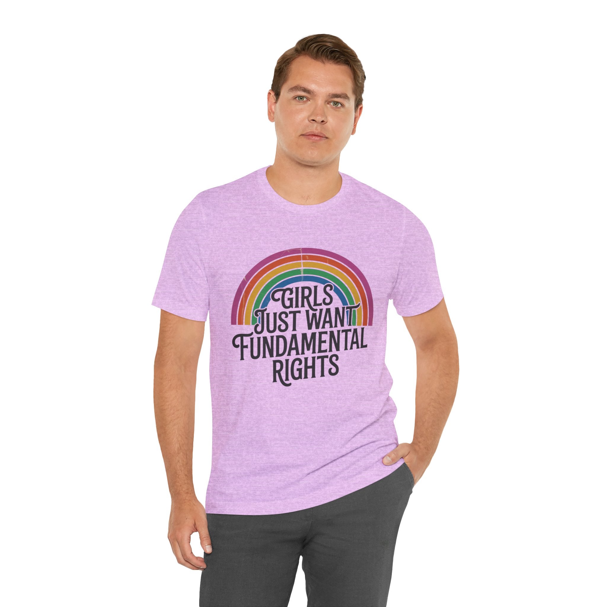 “Girls Just Want Fundamental Rights” Tee — Feminist Rainbow Graphic T-Shirt