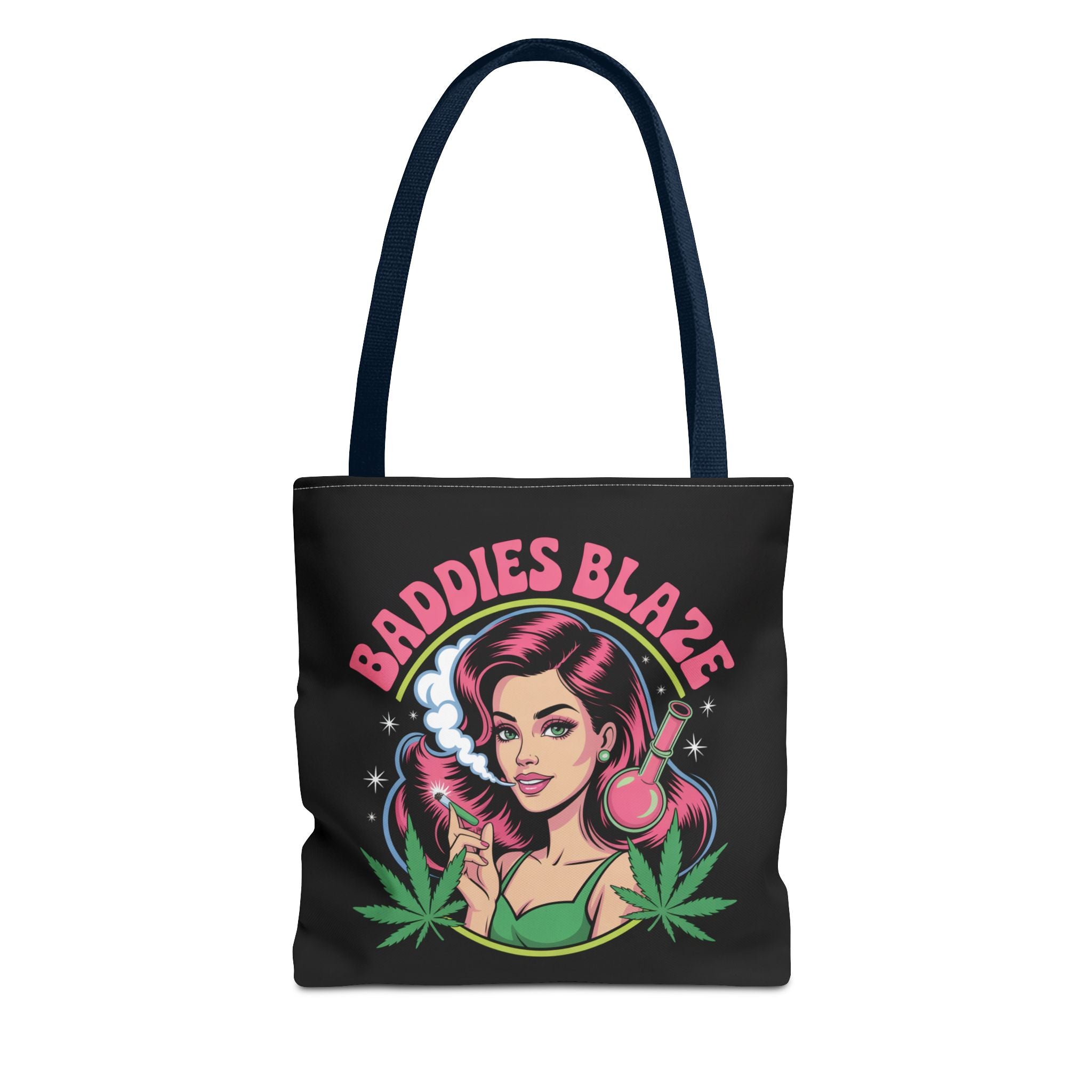 "Baddies Blaze" Retro Pin-Up Cannabis Tote (All-Over Print)
