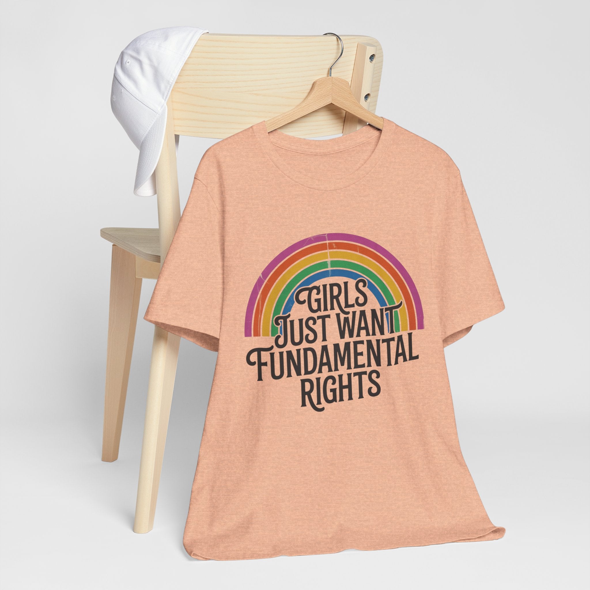 “Girls Just Want Fundamental Rights” Tee — Feminist Rainbow Graphic T-Shirt