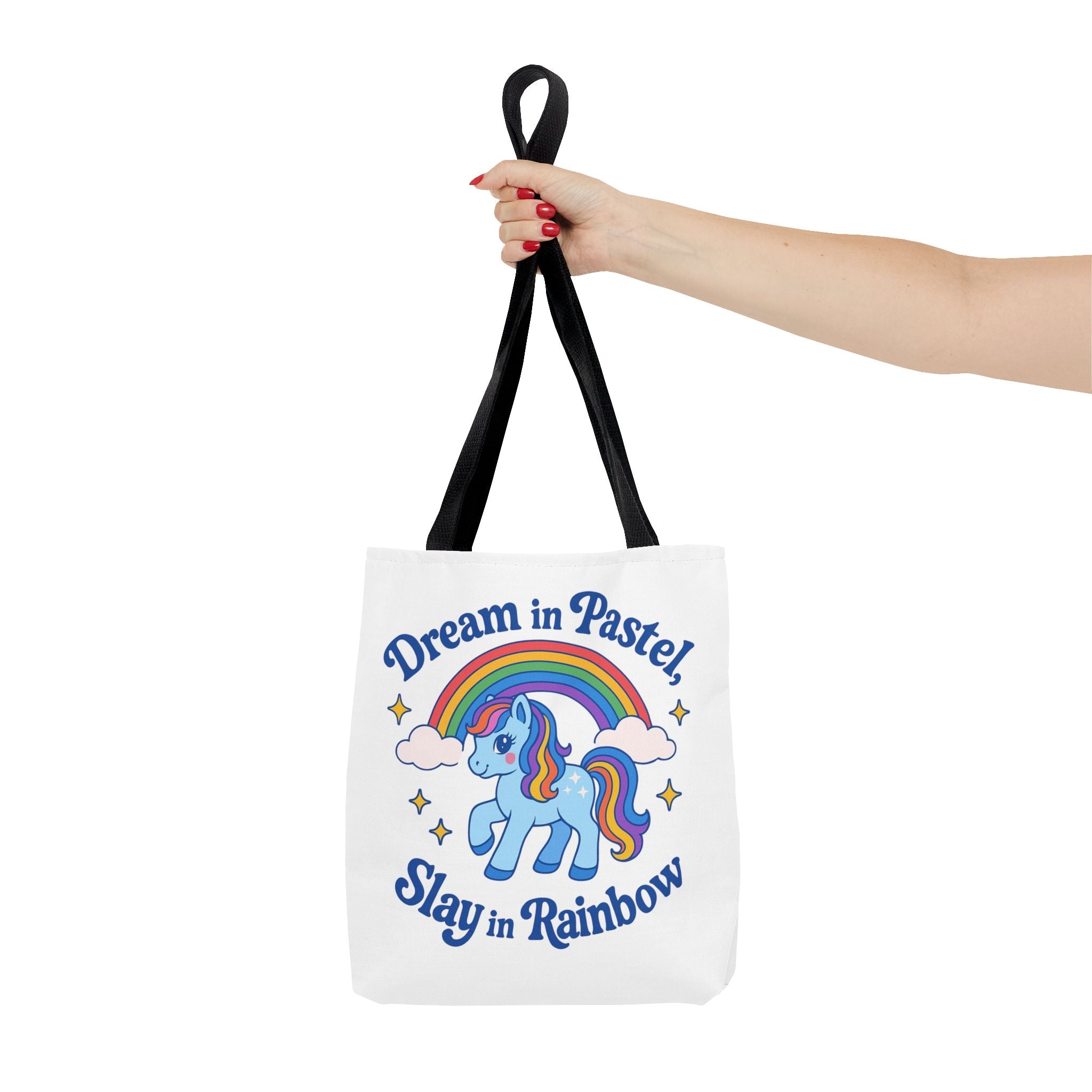 Pastel Rainbow Unicorn Tote Bag — “Dream in Pastel, Slay in Rainbow”