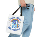 Pastel Rainbow Unicorn Tote Bag — “Dream in Pastel, Slay in Rainbow”