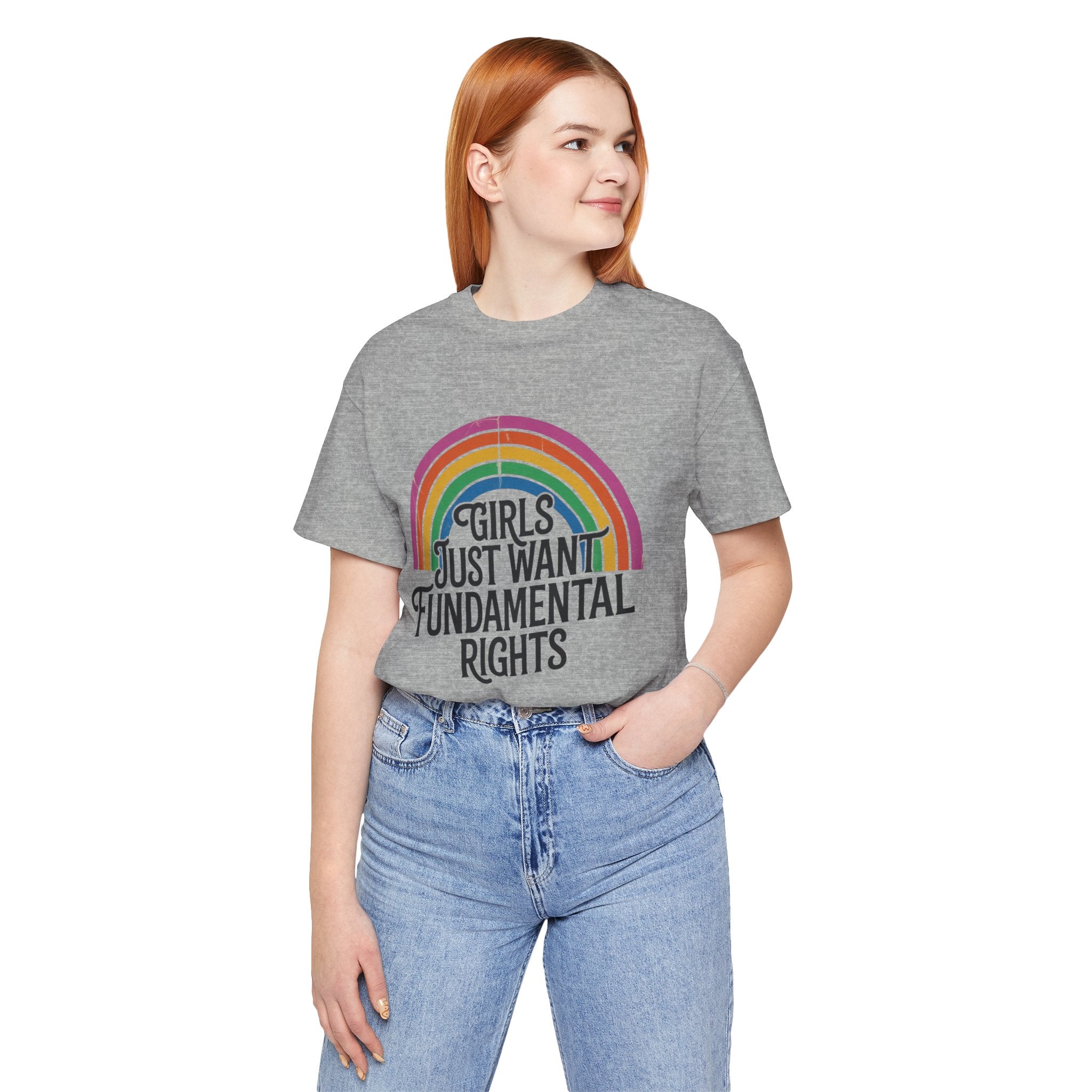 “Girls Just Want Fundamental Rights” Tee — Feminist Rainbow Graphic T-Shirt