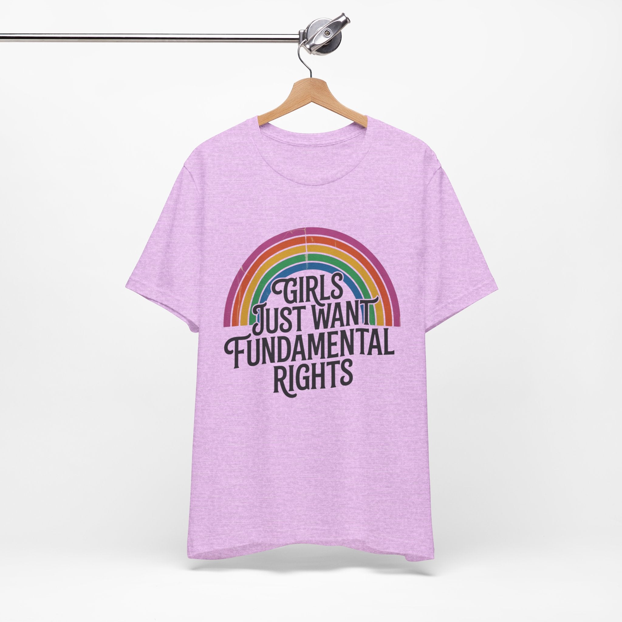 “Girls Just Want Fundamental Rights” Tee — Feminist Rainbow Graphic T-Shirt