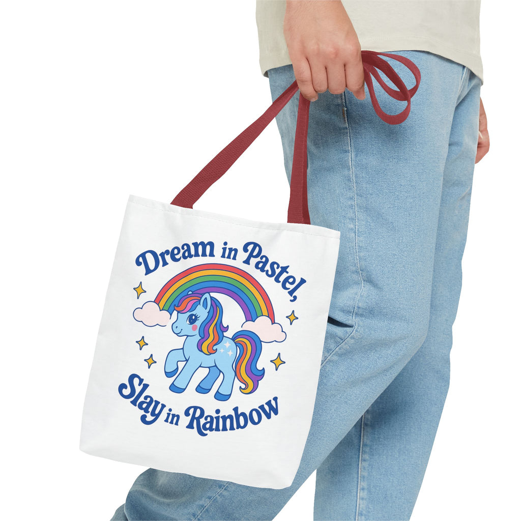 Pastel Rainbow Unicorn Tote Bag — “Dream in Pastel, Slay in Rainbow”