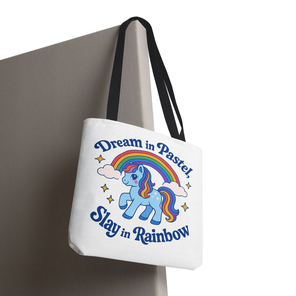 Pastel Rainbow Unicorn Tote Bag — “Dream in Pastel, Slay in Rainbow”